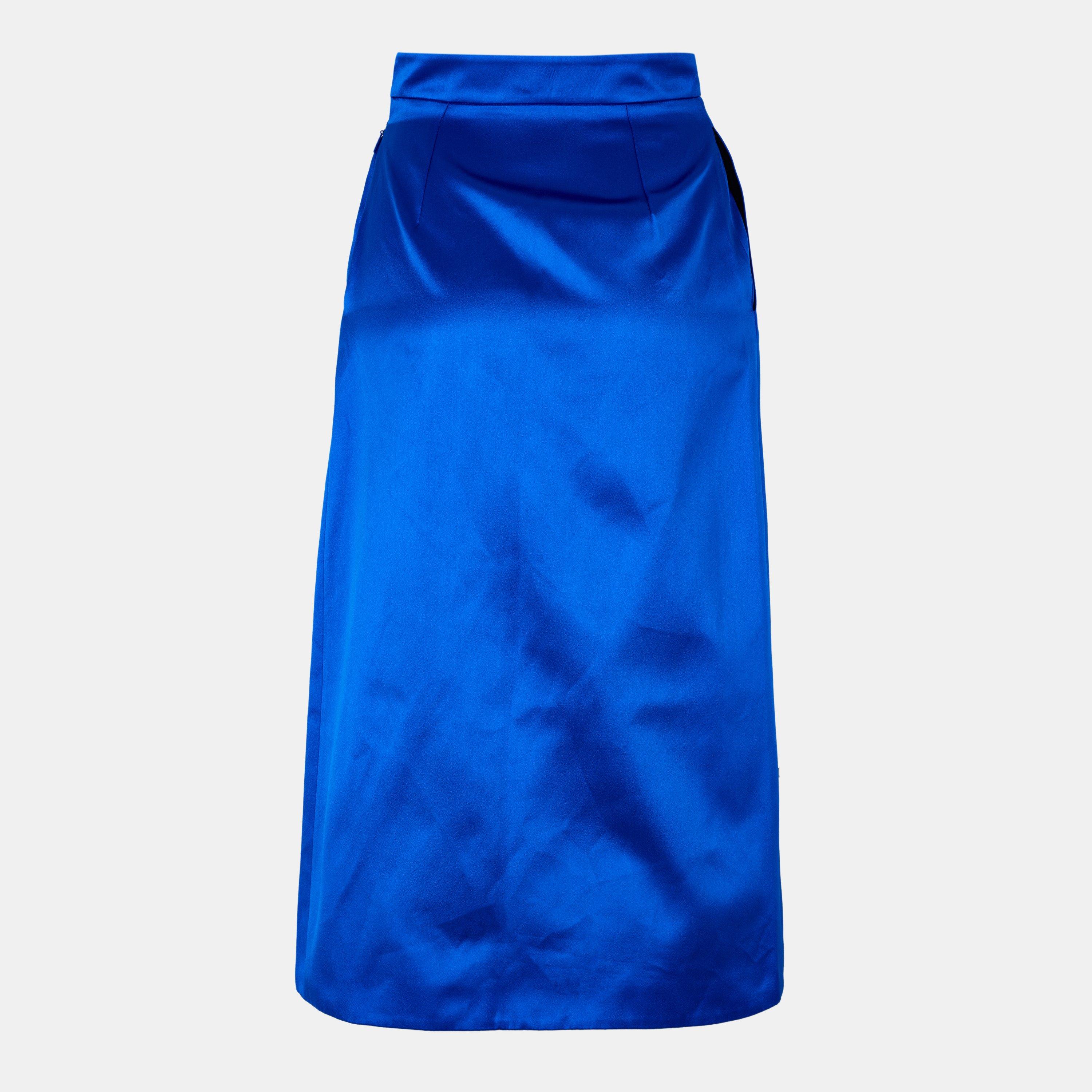 Electric Blue - Gucci - Women's A-Line Flowing Midi Skirt - 2