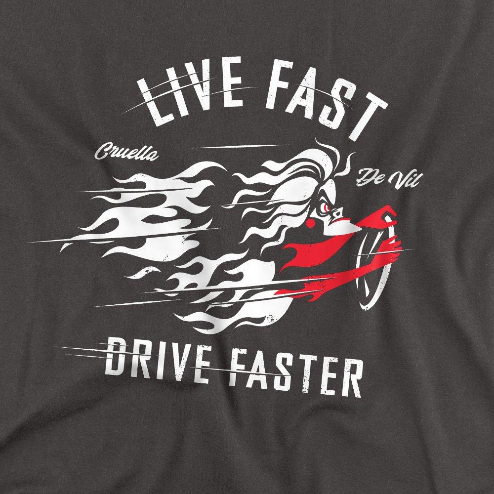 Charcoal - Disney - Live Fast Drive Faster With Cruella De Vil T-Shir - 2