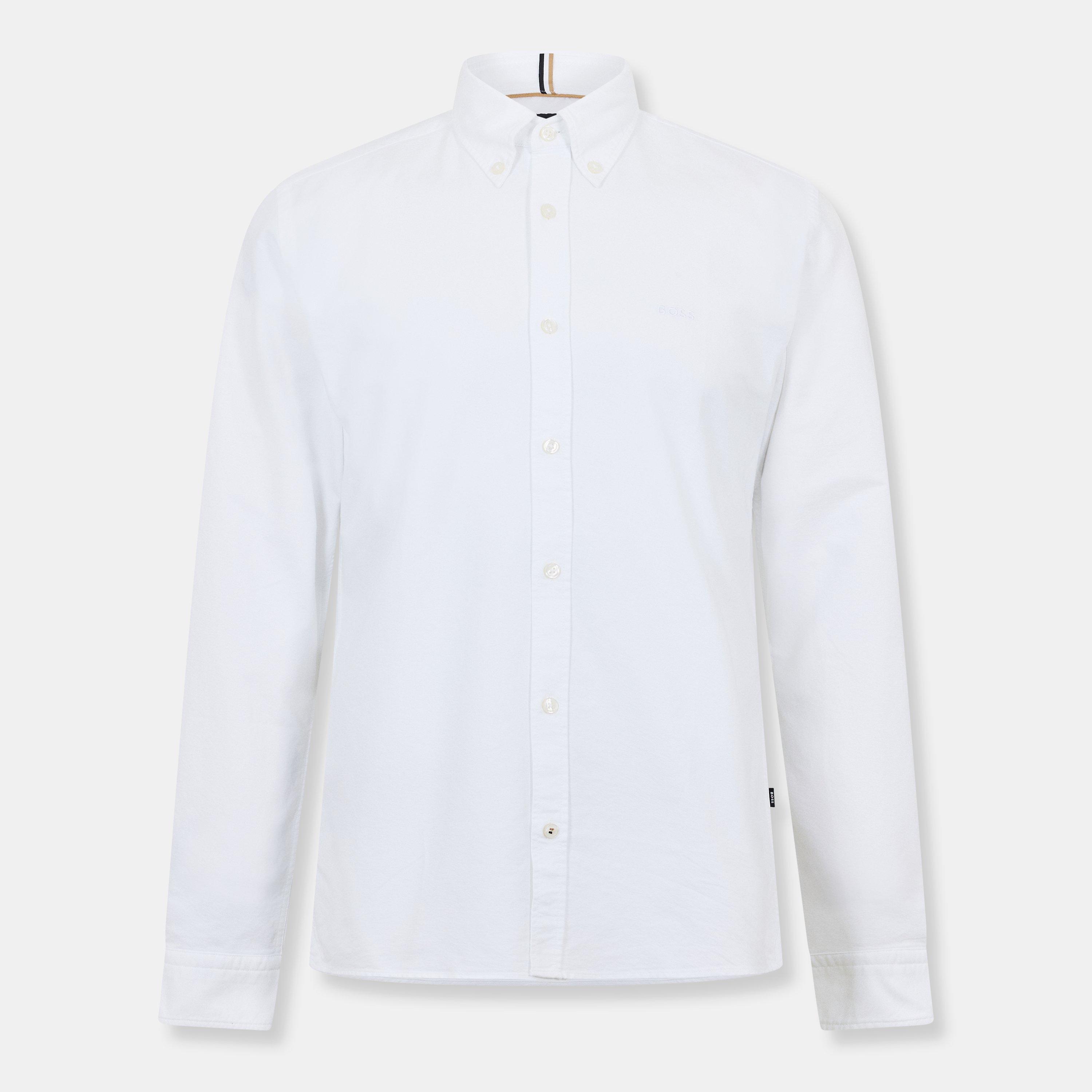 Boss Men's H-Roan Long Sleeve Plain Shirt - White - XL