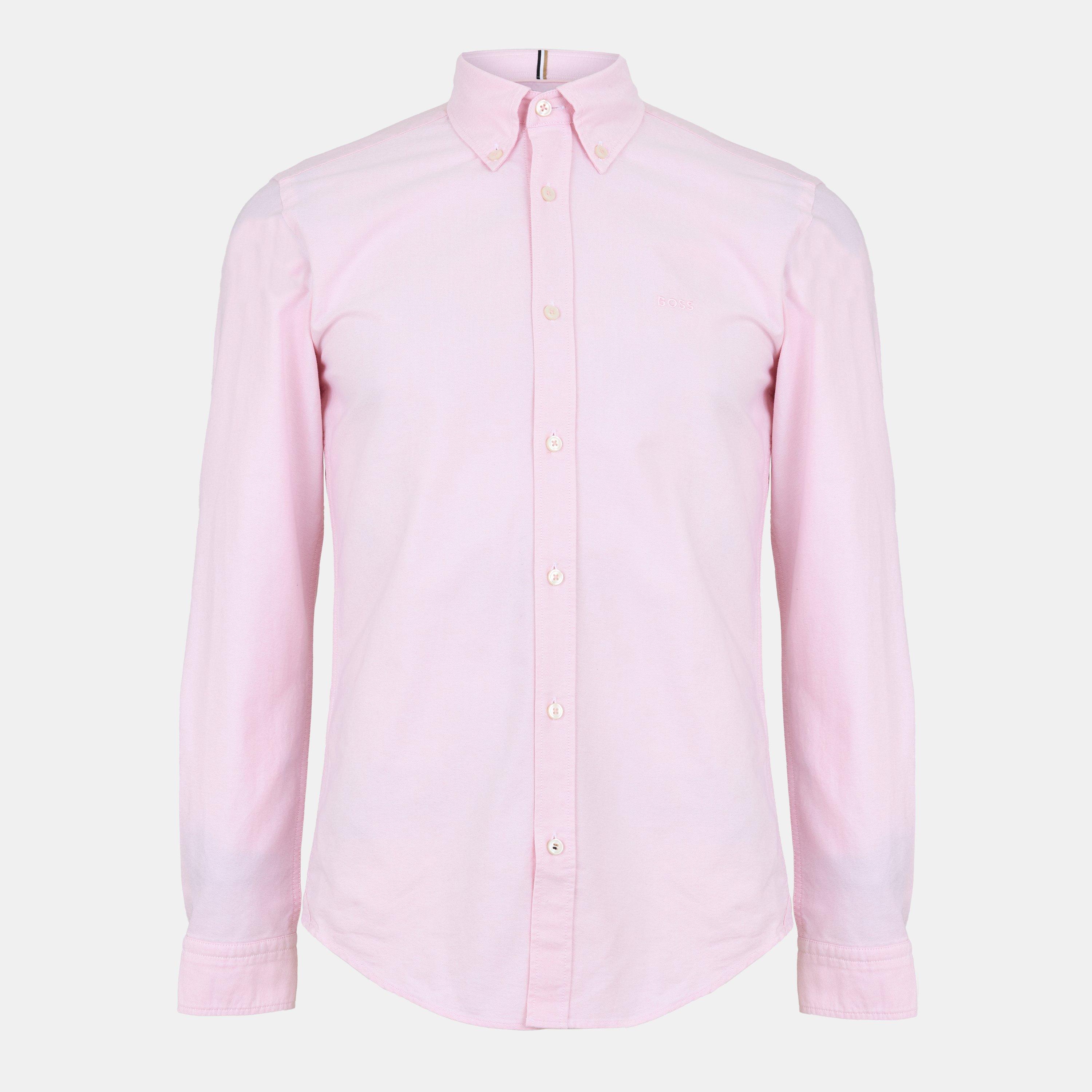 Boss Men's H-Roan Long Sleeve Plain Shirt - Light/Pstl Pink - XL