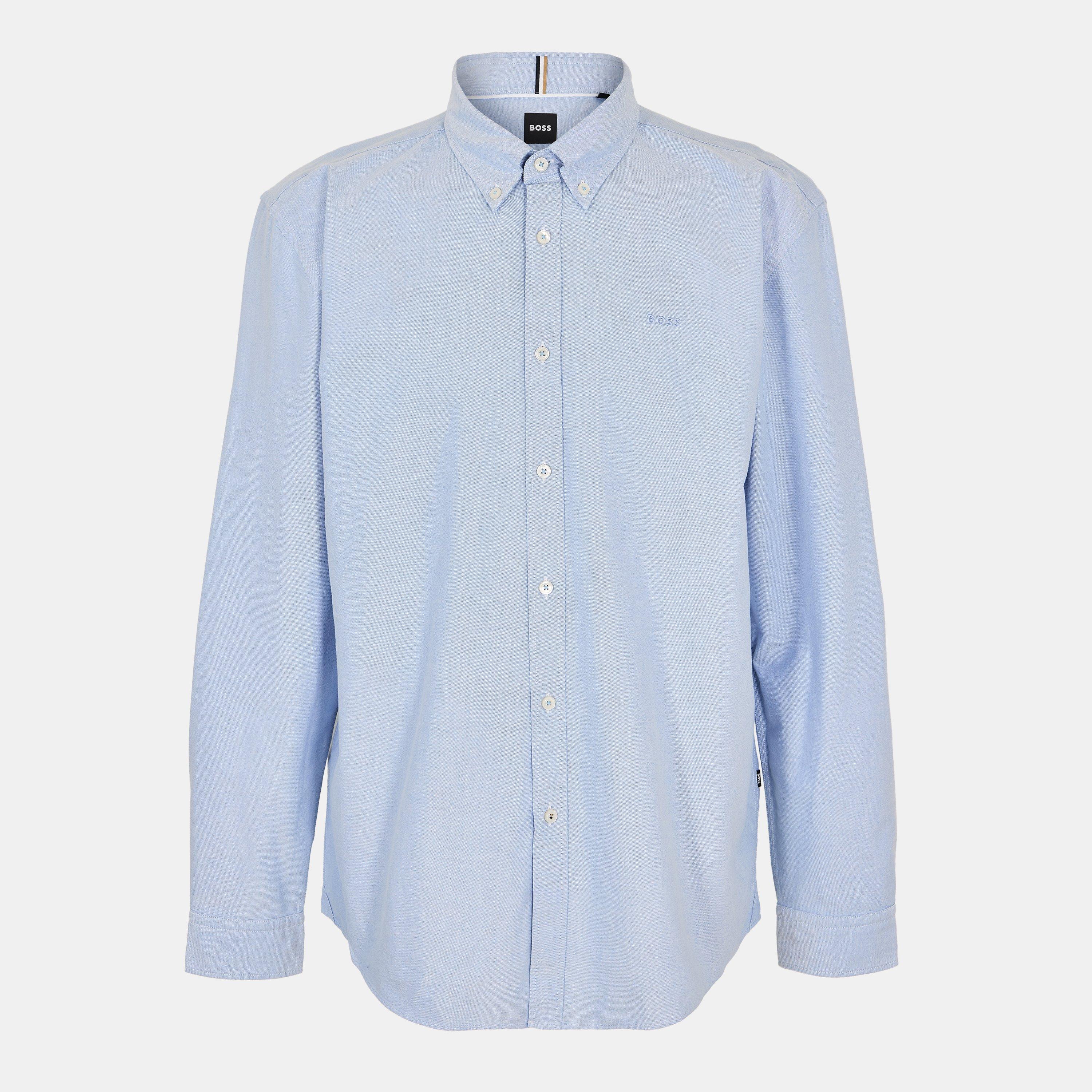 Boss Men's H-Roan Long Sleeve Plain Shirt - Light/Pstl Blue - XL
