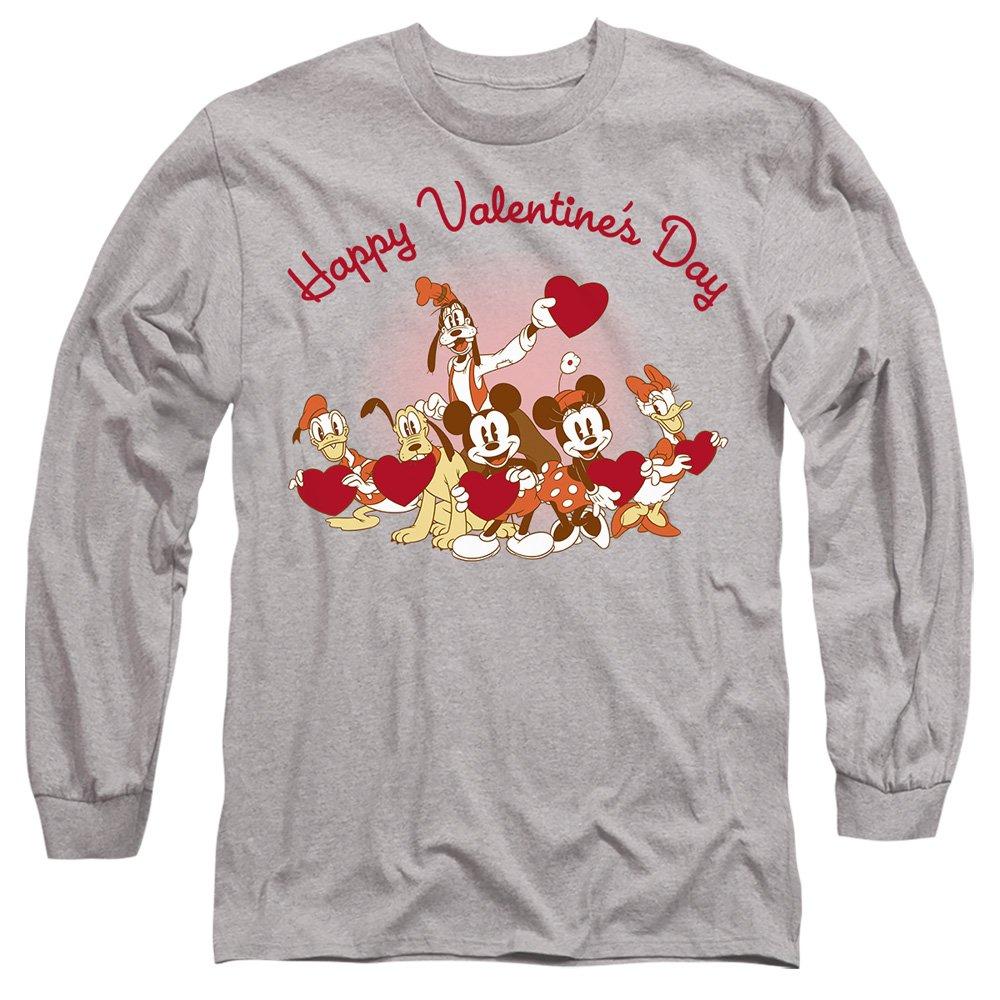 Light Grey - Disney - Mickey Mouse Friends Happy Valentines Day Long Sl - 1