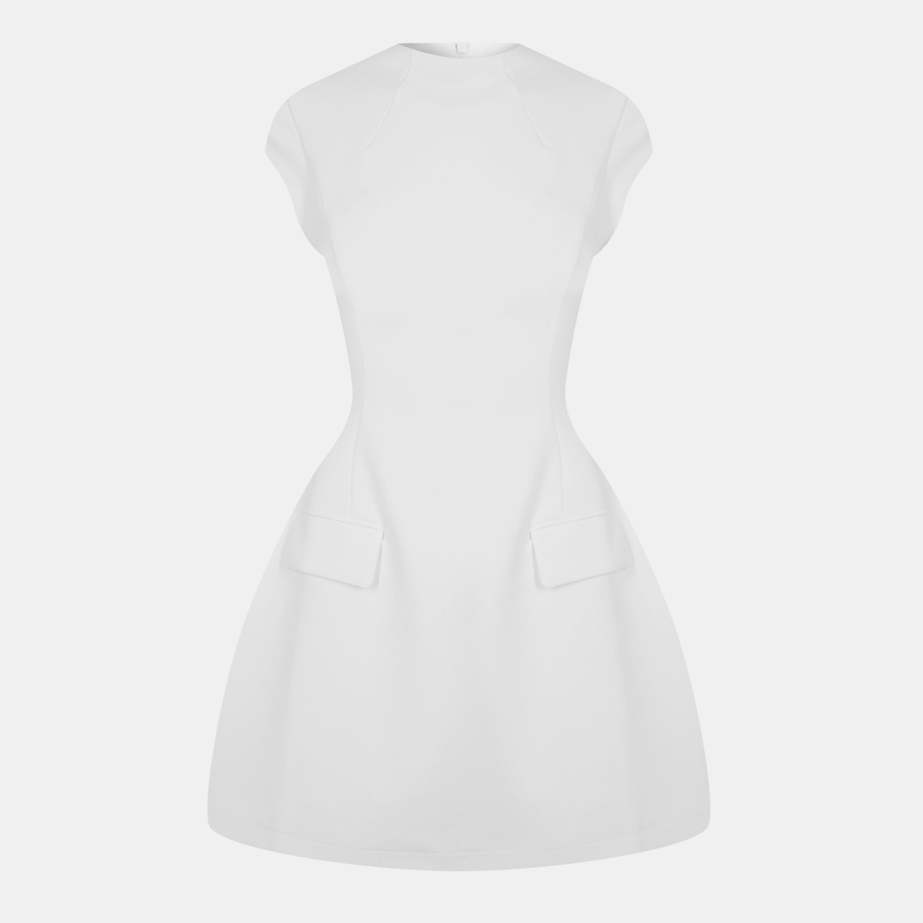 Odd Muse Cap Sleeve Mini Dress - White - XXS