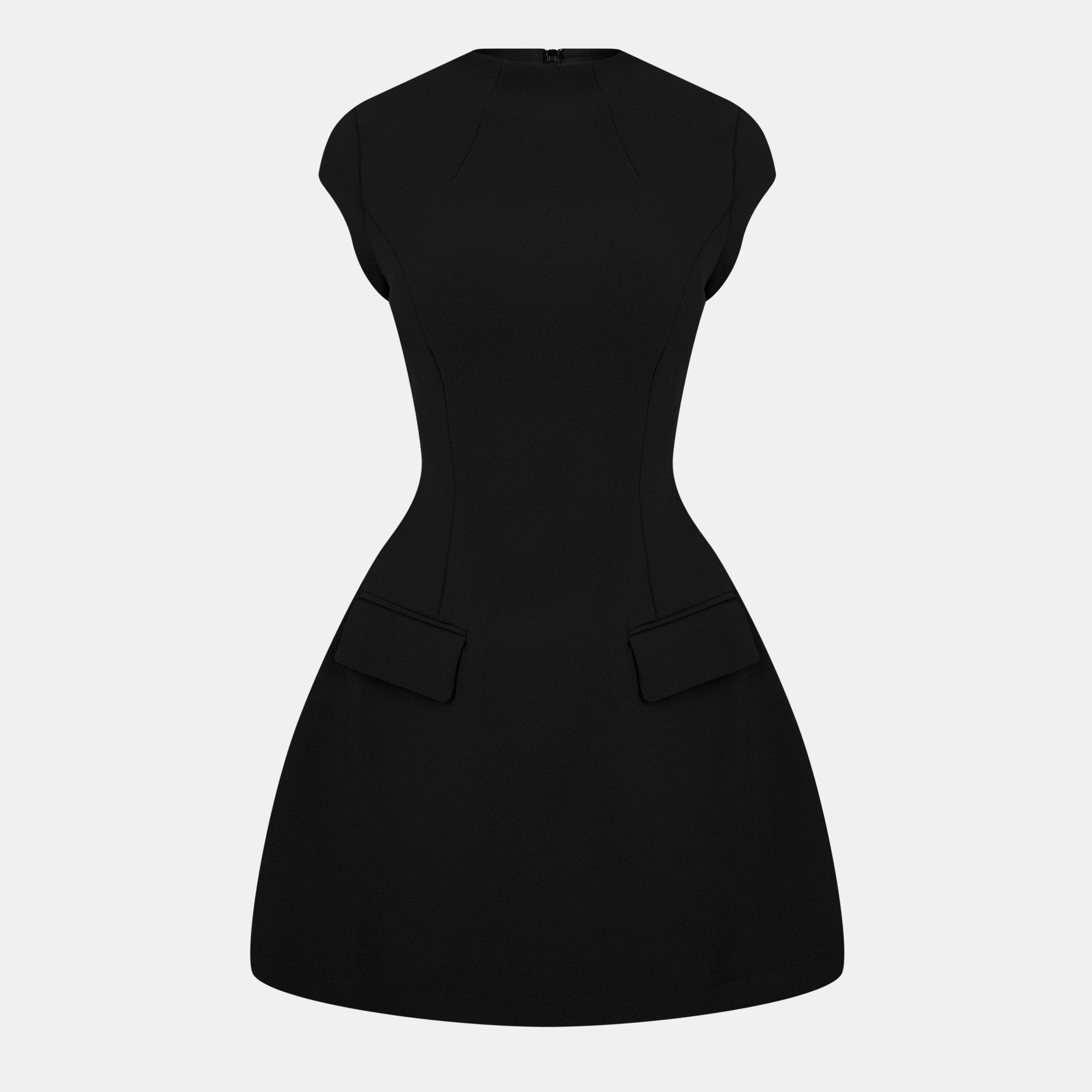 Black - Odd Muse - Cap Sleeve Mini Dress - 1