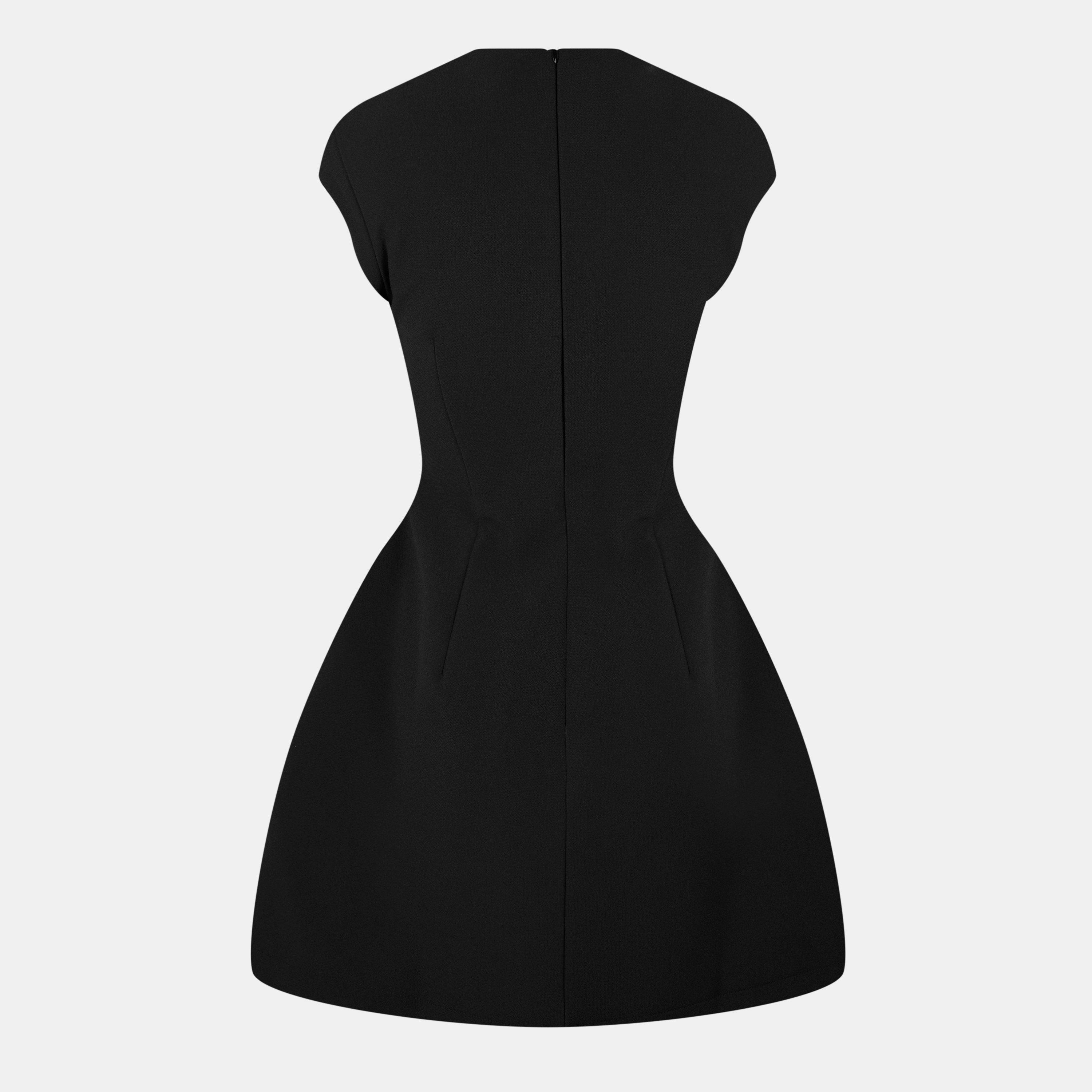Black - Odd Muse - Cap Sleeve Mini Dress - 2