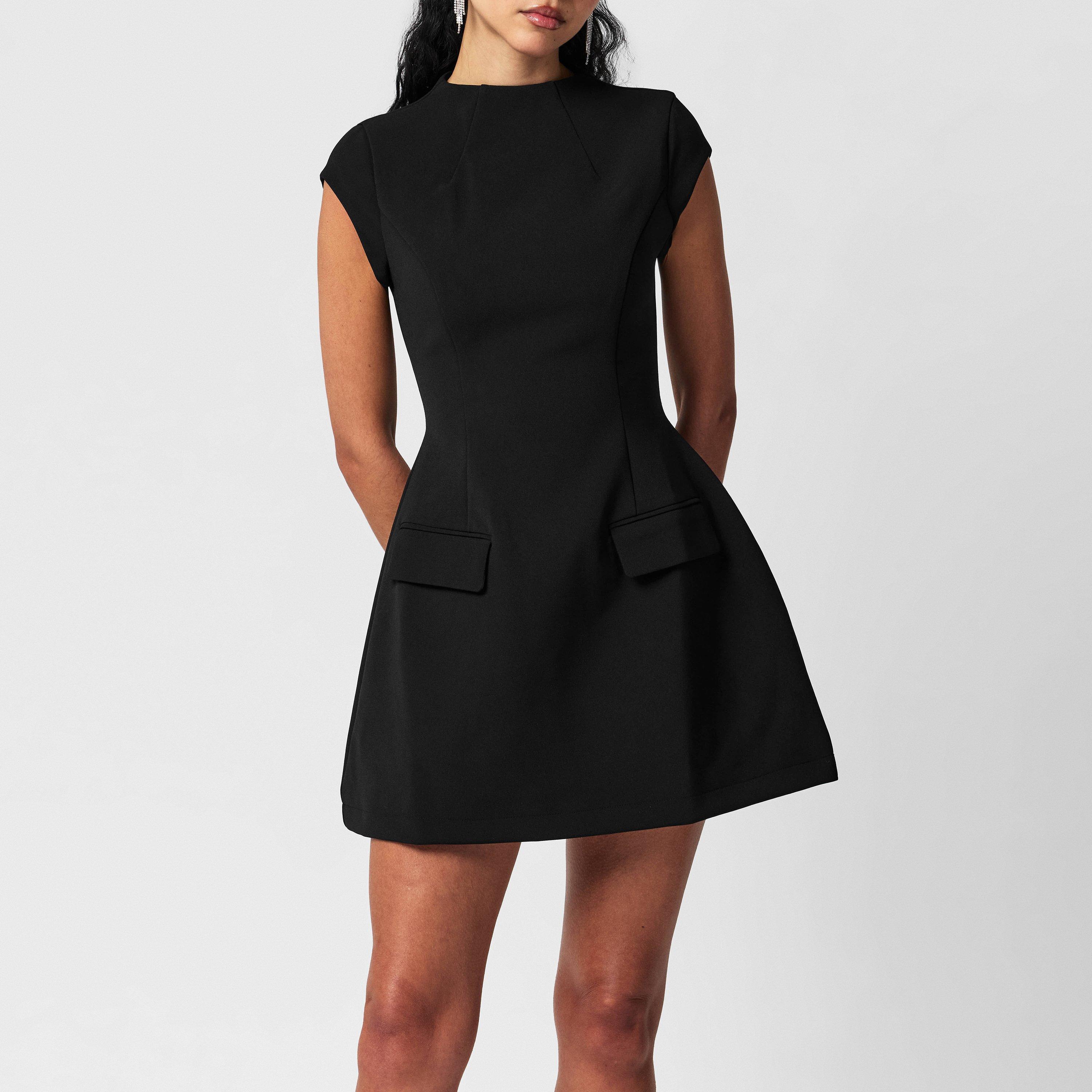Black - Odd Muse - Cap Sleeve Mini Dress - 3