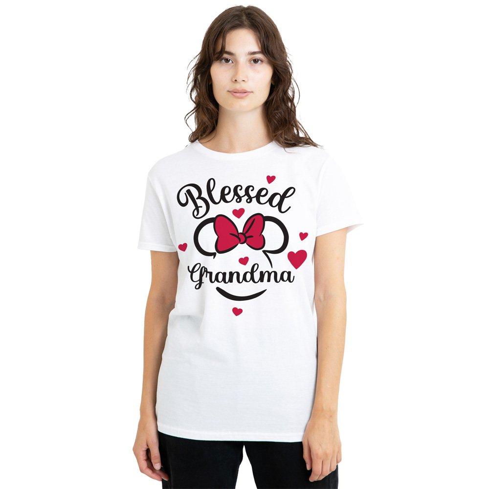White - Disney - Minnie Mouse Head Blessed Grandma T-Shirt White - 1