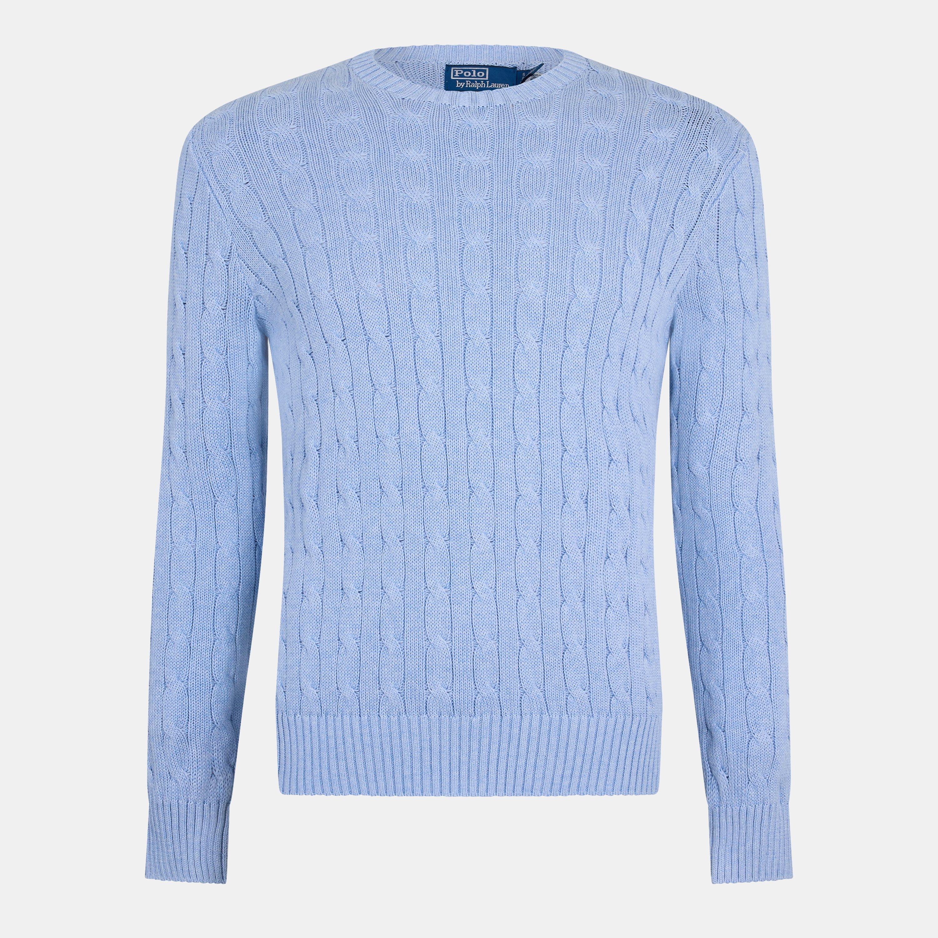 Ralph Lauren Men's Knitted Crew Neck Jumper - Blue Hyacinth - L