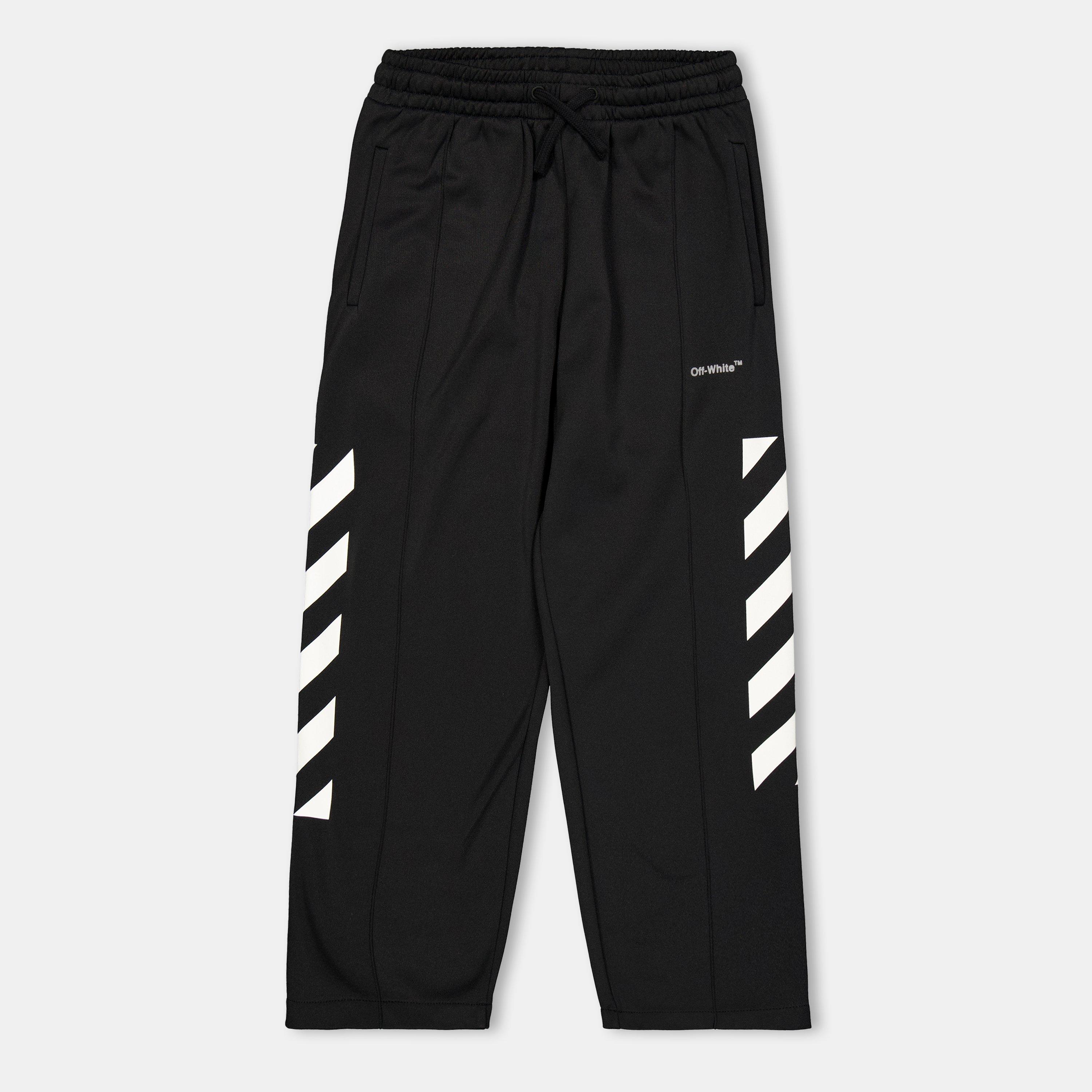 Black/White - Off White - Kids Open Hem Tracksuit Bottoms - 1