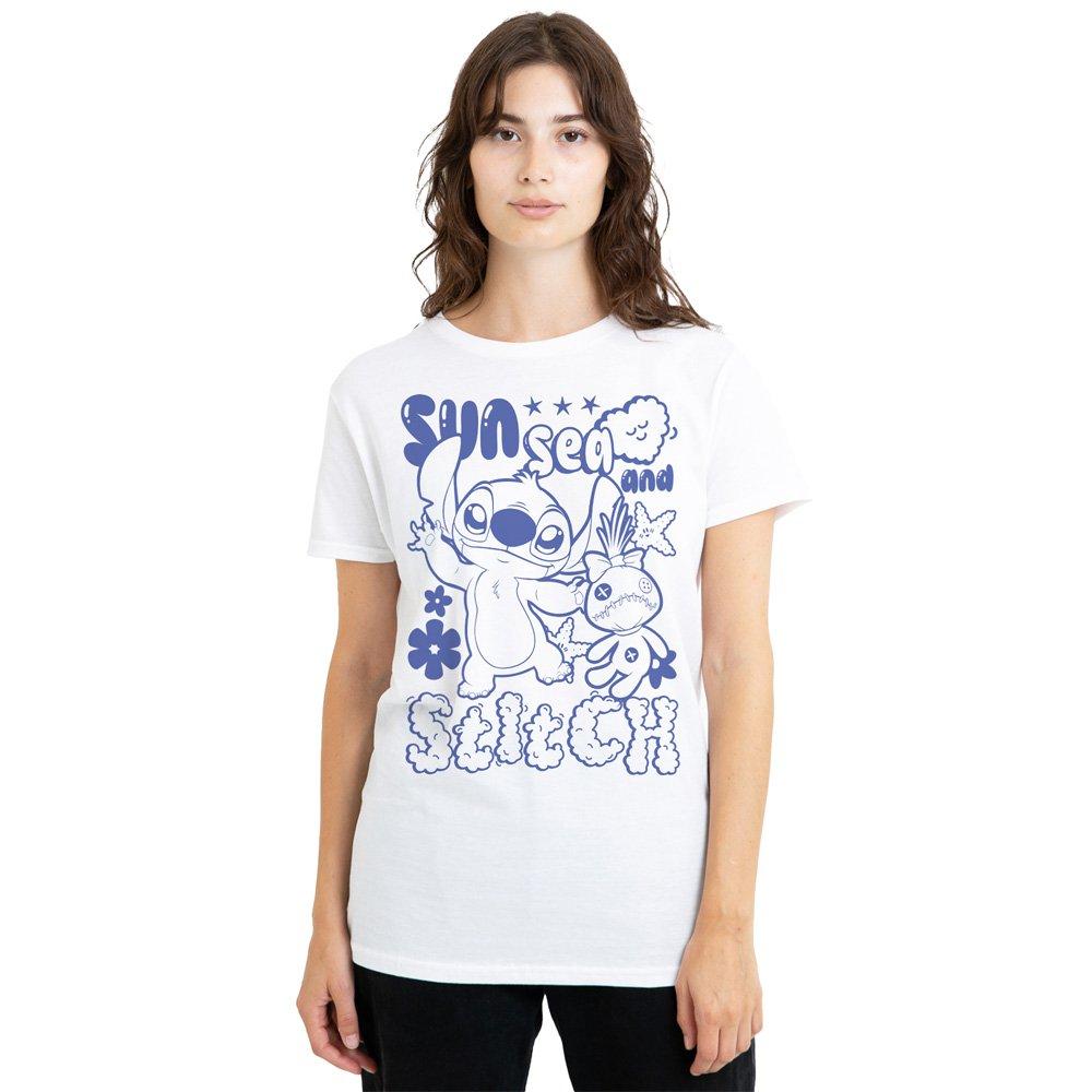 White - Disney - Lilo And Stitch Sun Sea And Stitch Classic T Shirt - 1