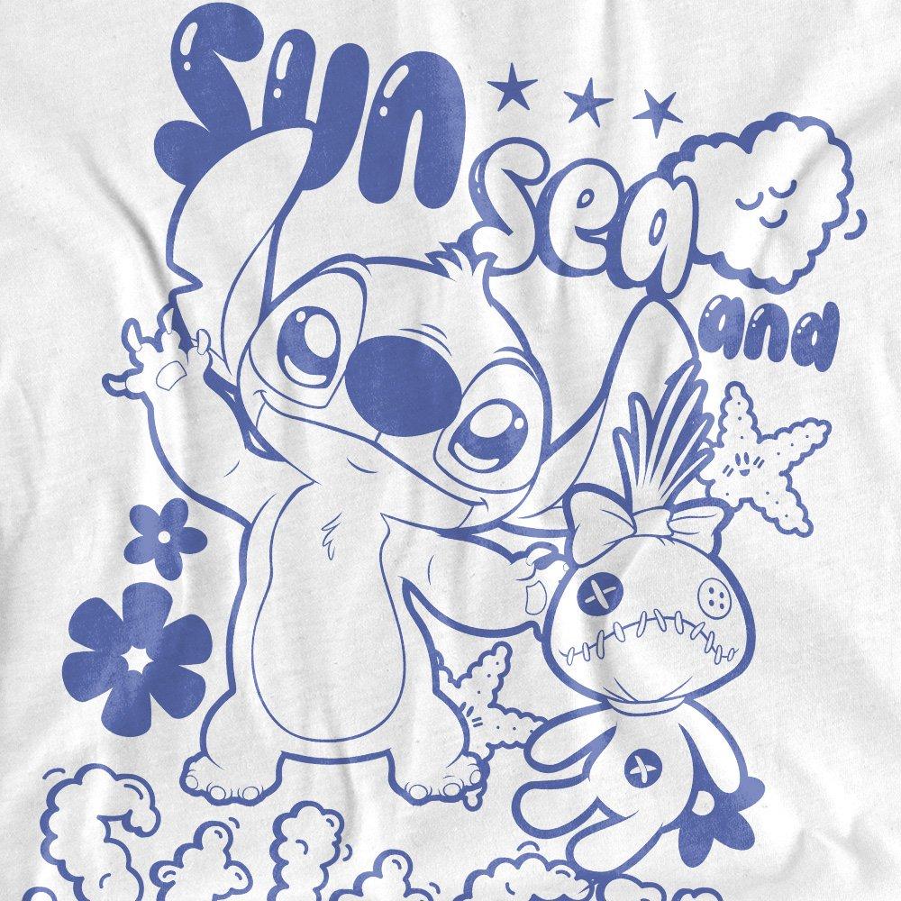 White - Disney - Lilo And Stitch Sun Sea And Stitch Classic T Shirt - 2