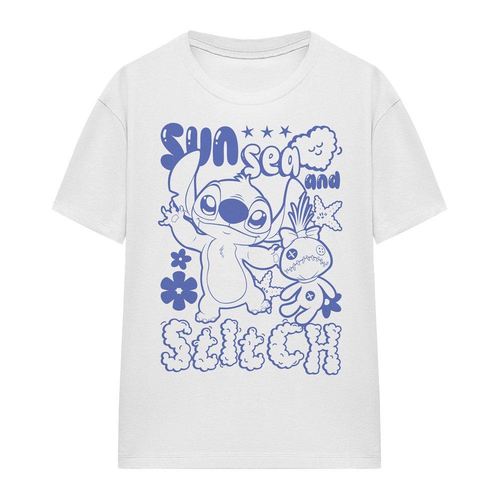 White - Disney - Lilo And Stitch Sun Sea And Stitch Classic T Shirt - 4