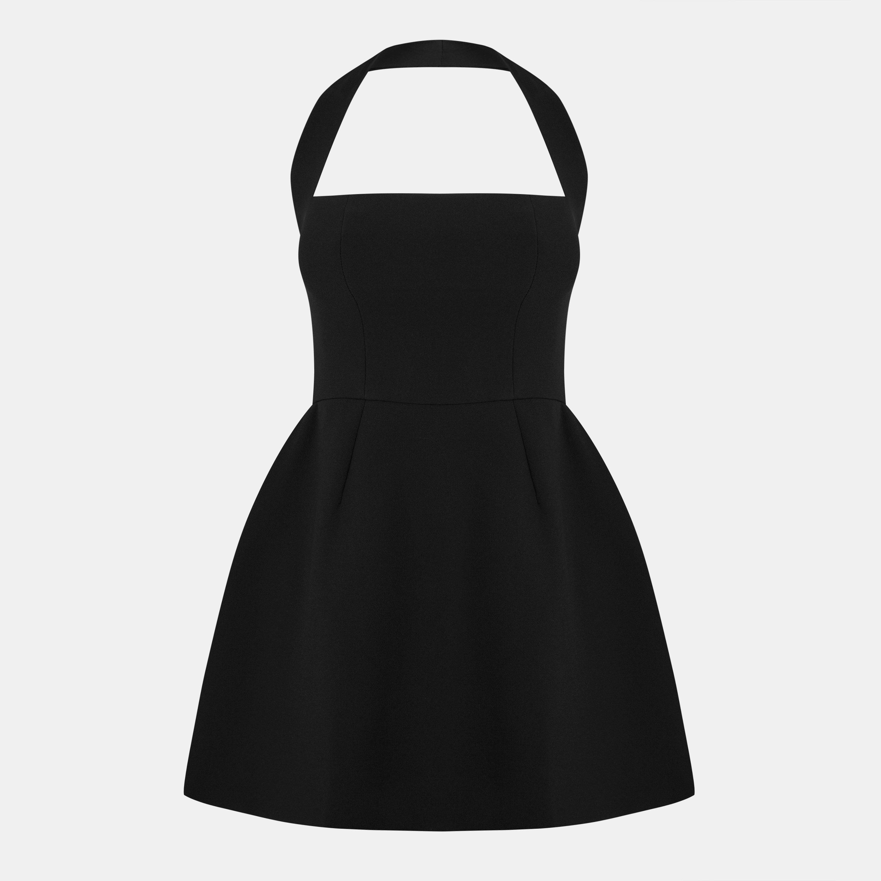 Black - Odd Muse - Structured Mini Dress - 1