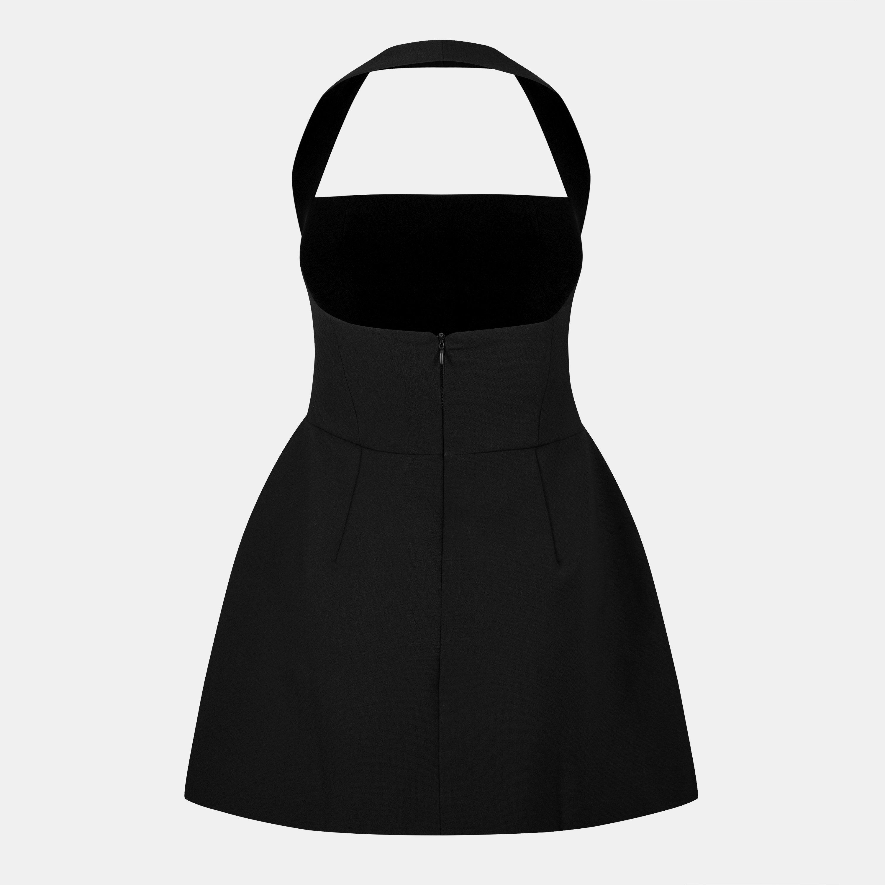 Black - Odd Muse - Structured Mini Dress - 2