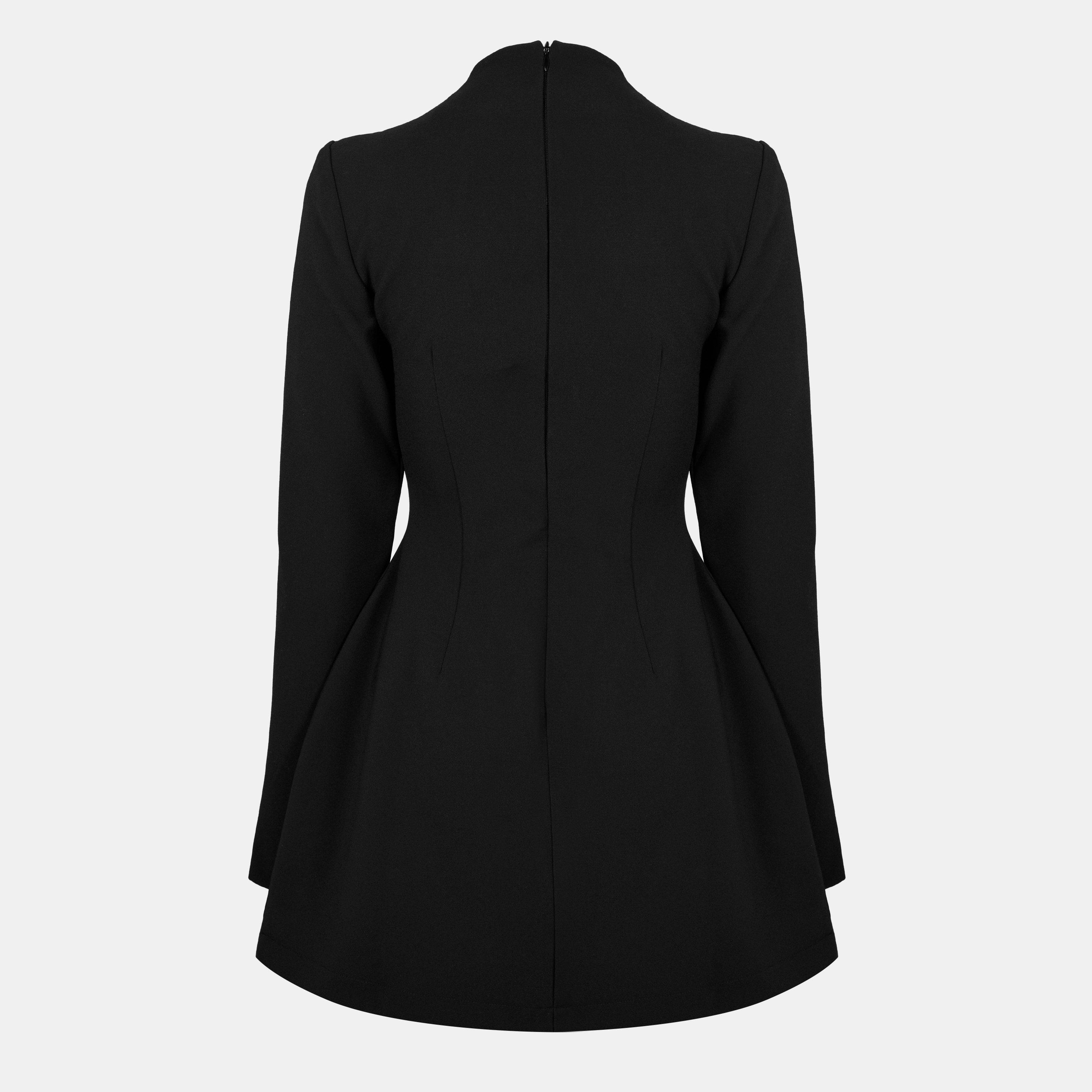 Black - Odd Muse - Women's Long Sleeve Mini Dress - 2