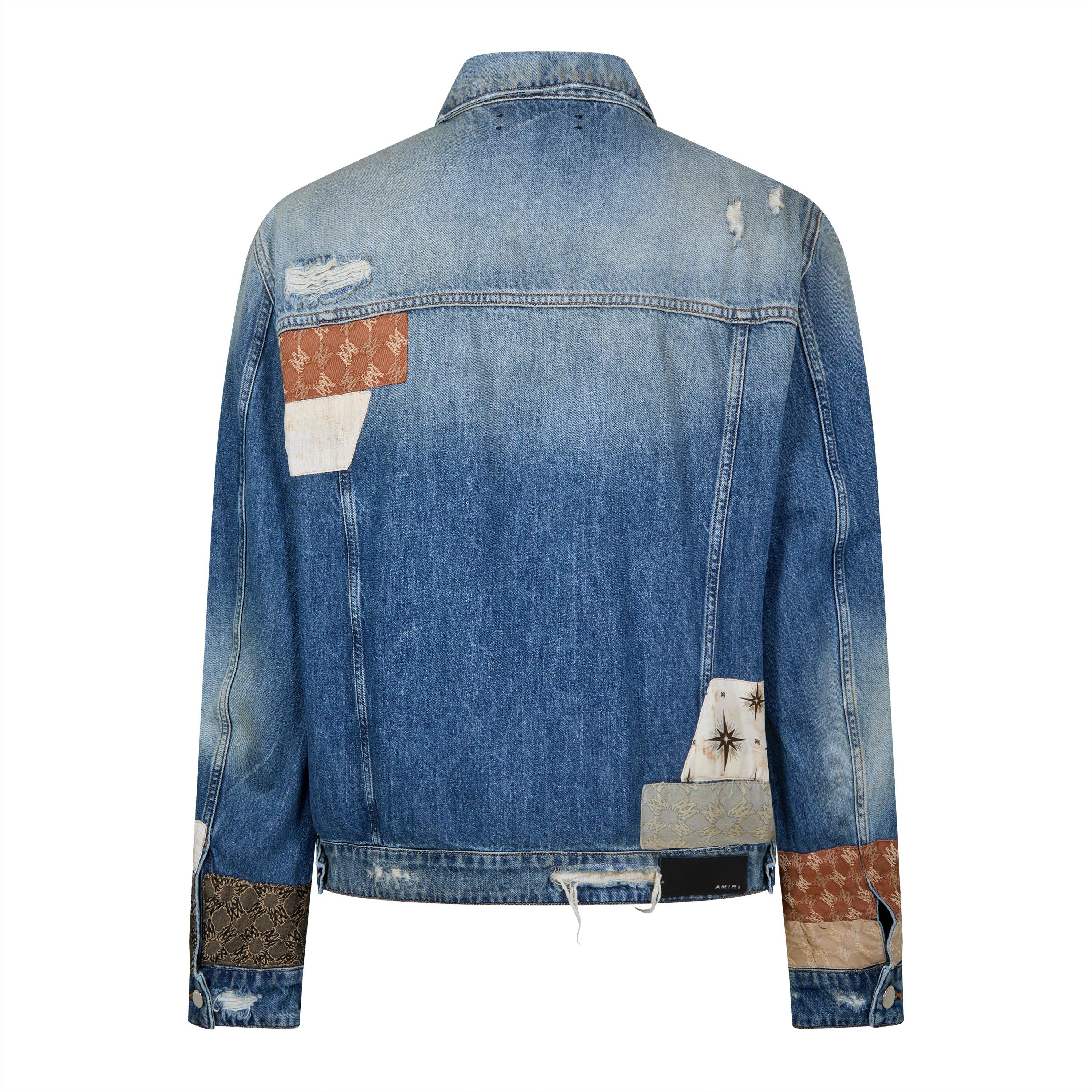 Antique Indigo - Amiri - Men's Airpatch Trucker Distressed Long Sleeve Denim Jacket - 2
