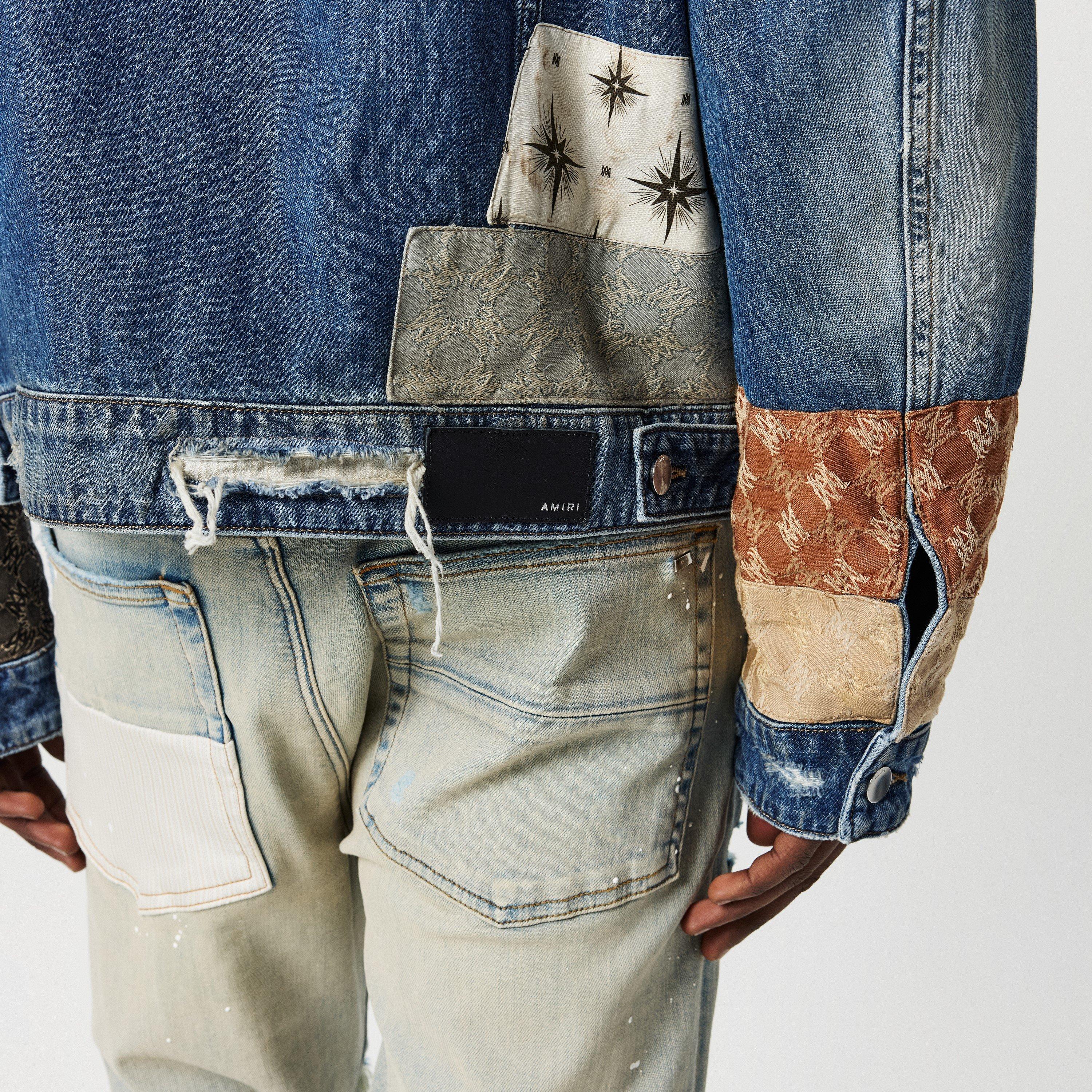 Antique Indigo - Amiri - Men's Airpatch Trucker Distressed Long Sleeve Denim Jacket - 5