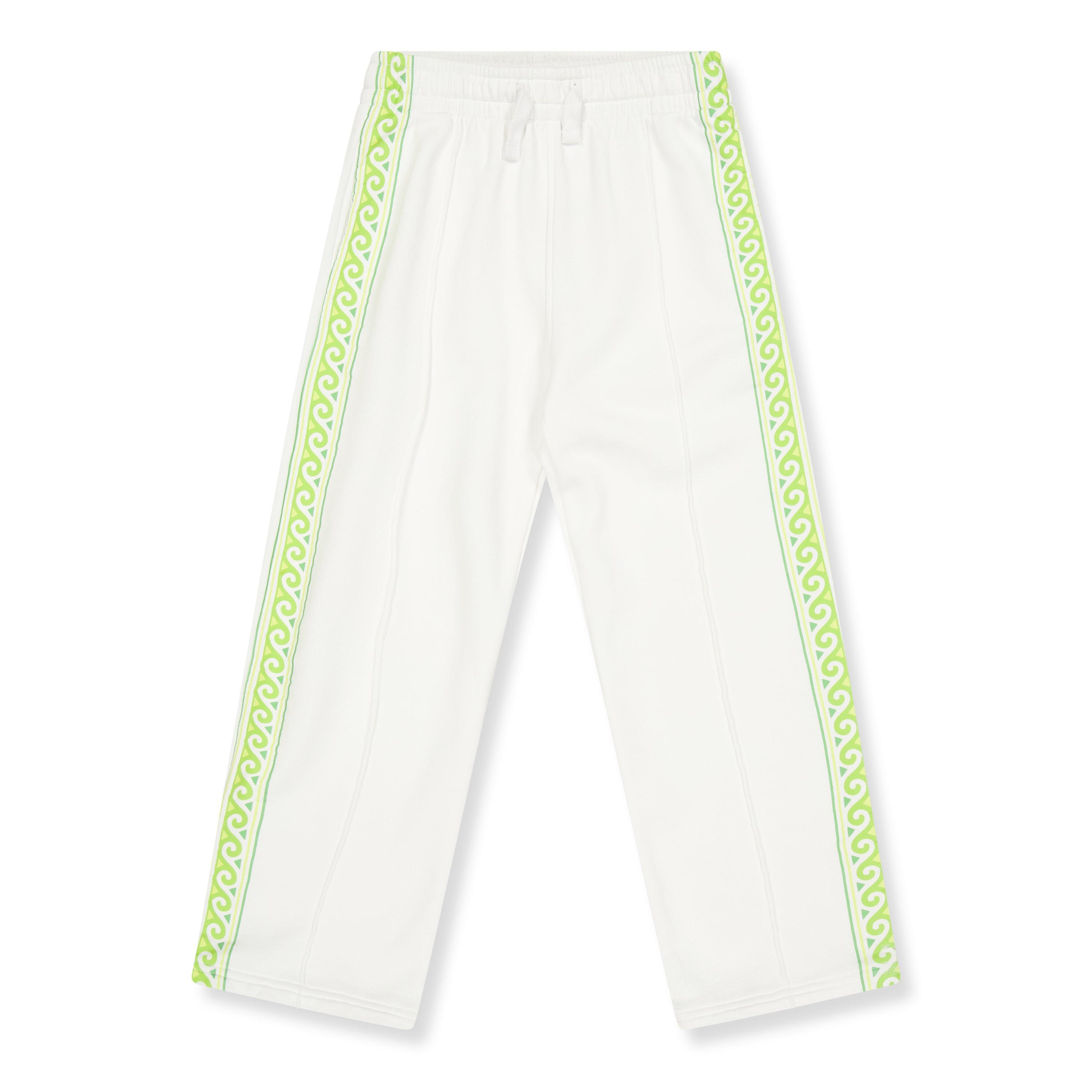 Casablanca Kids' Open Hem Woven Tracksuit Joggers - White - Size 9-10Y