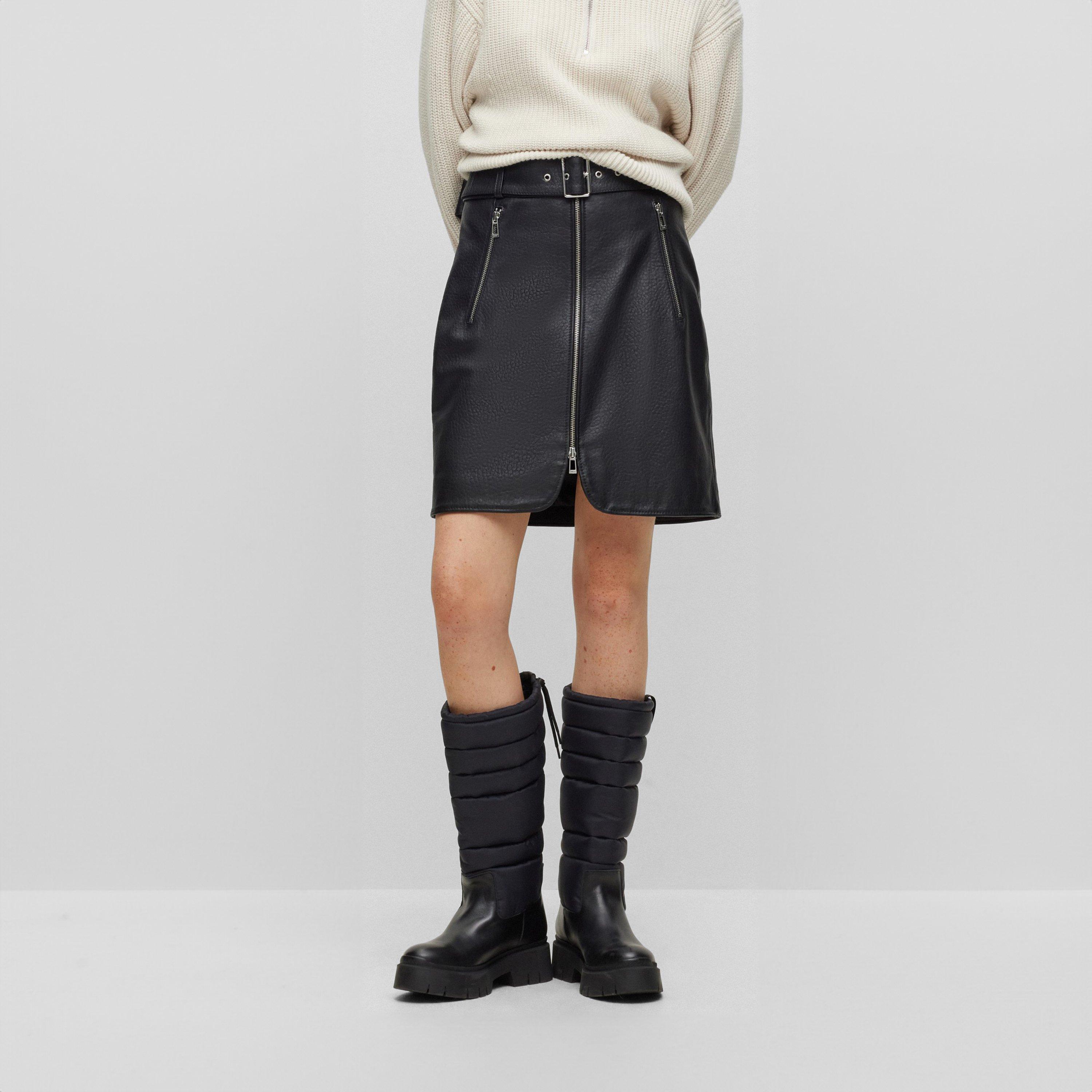 Black - Hugo - Women's Leonara Leather Shorts - 3