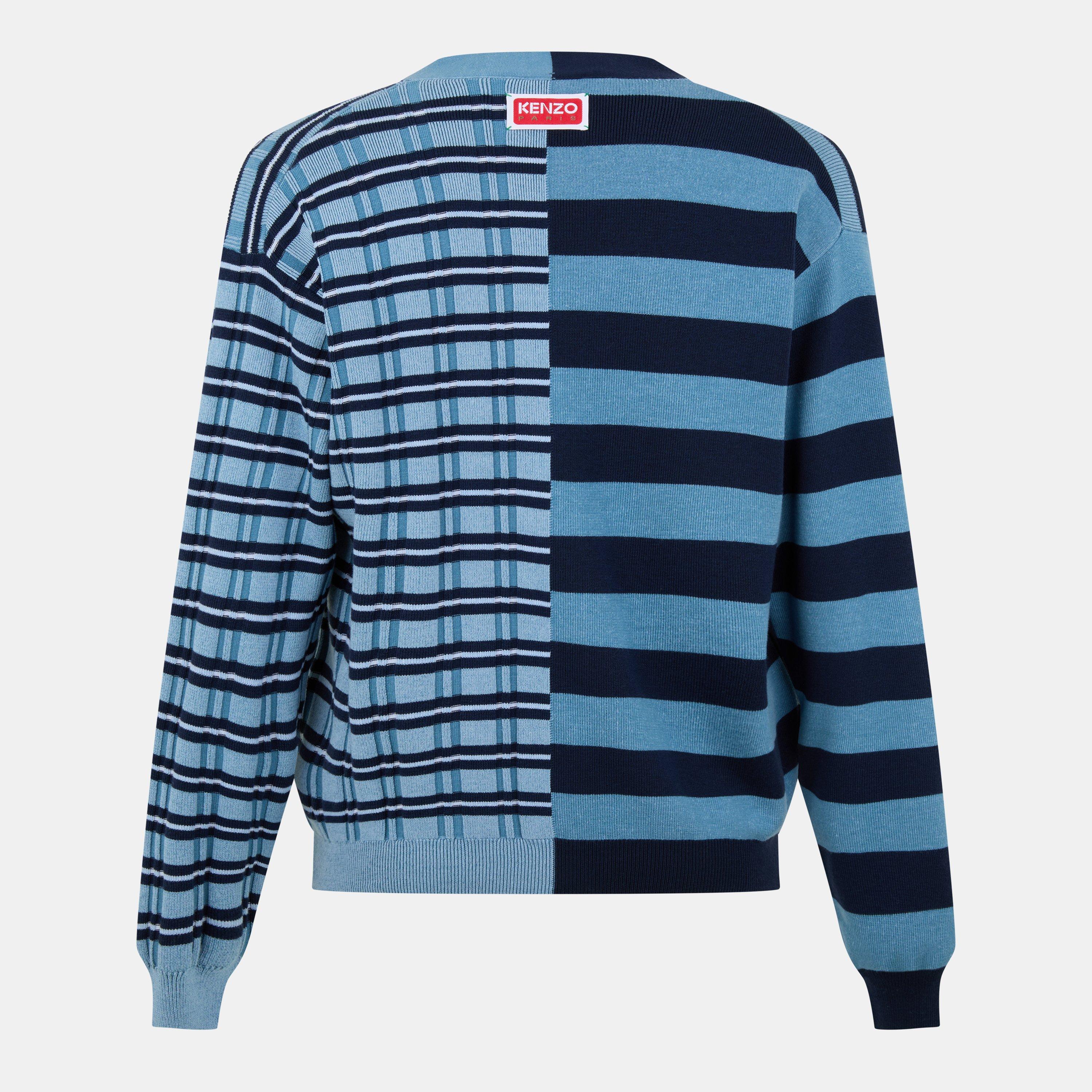 Blue - Kenzo - Men's Stripe Pattern Cardigan - 2