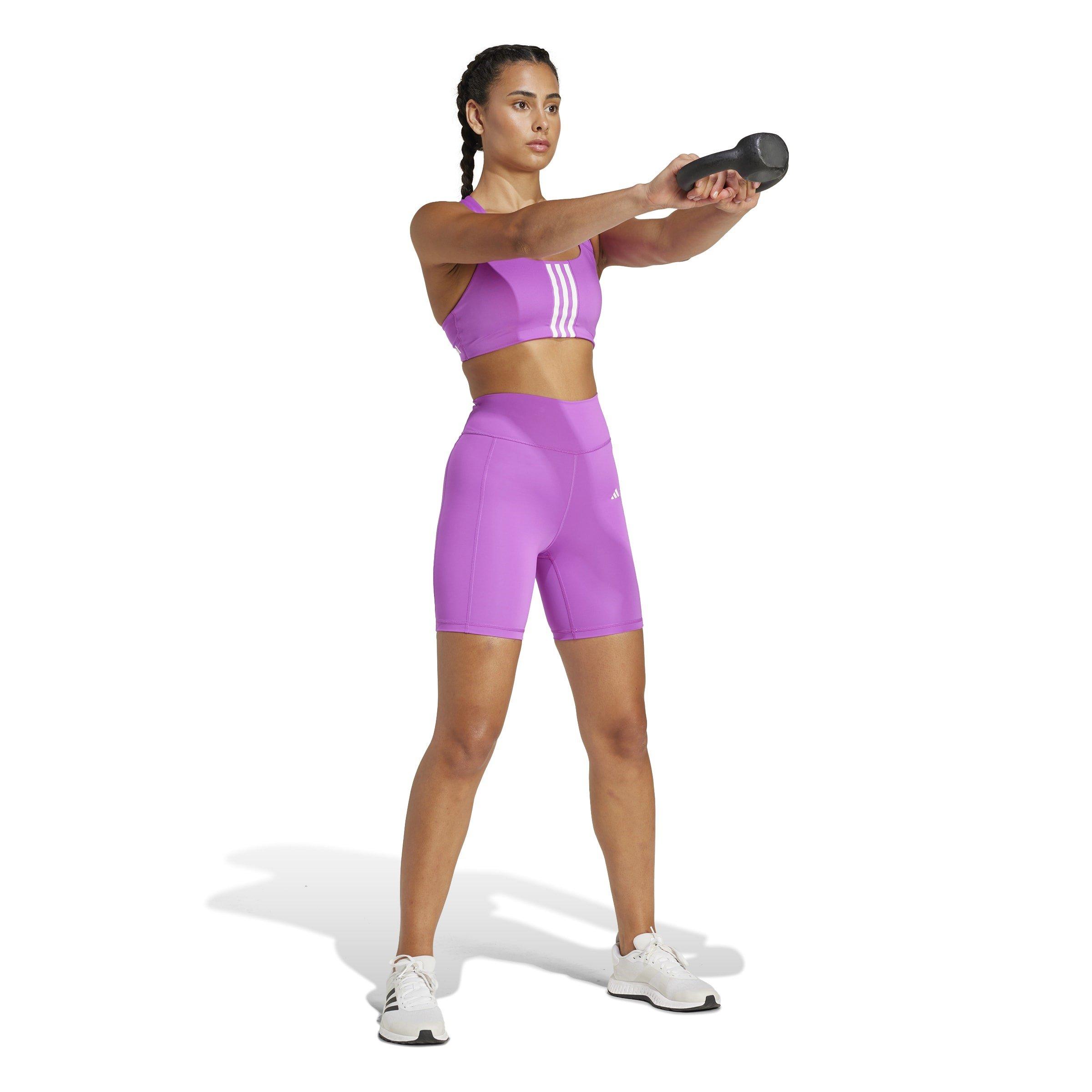 Purple Burst - adidas - Optime 7-Inch Leggings Womens - 4