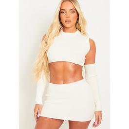 Missy Empire Crop Top With Separate Sleeves