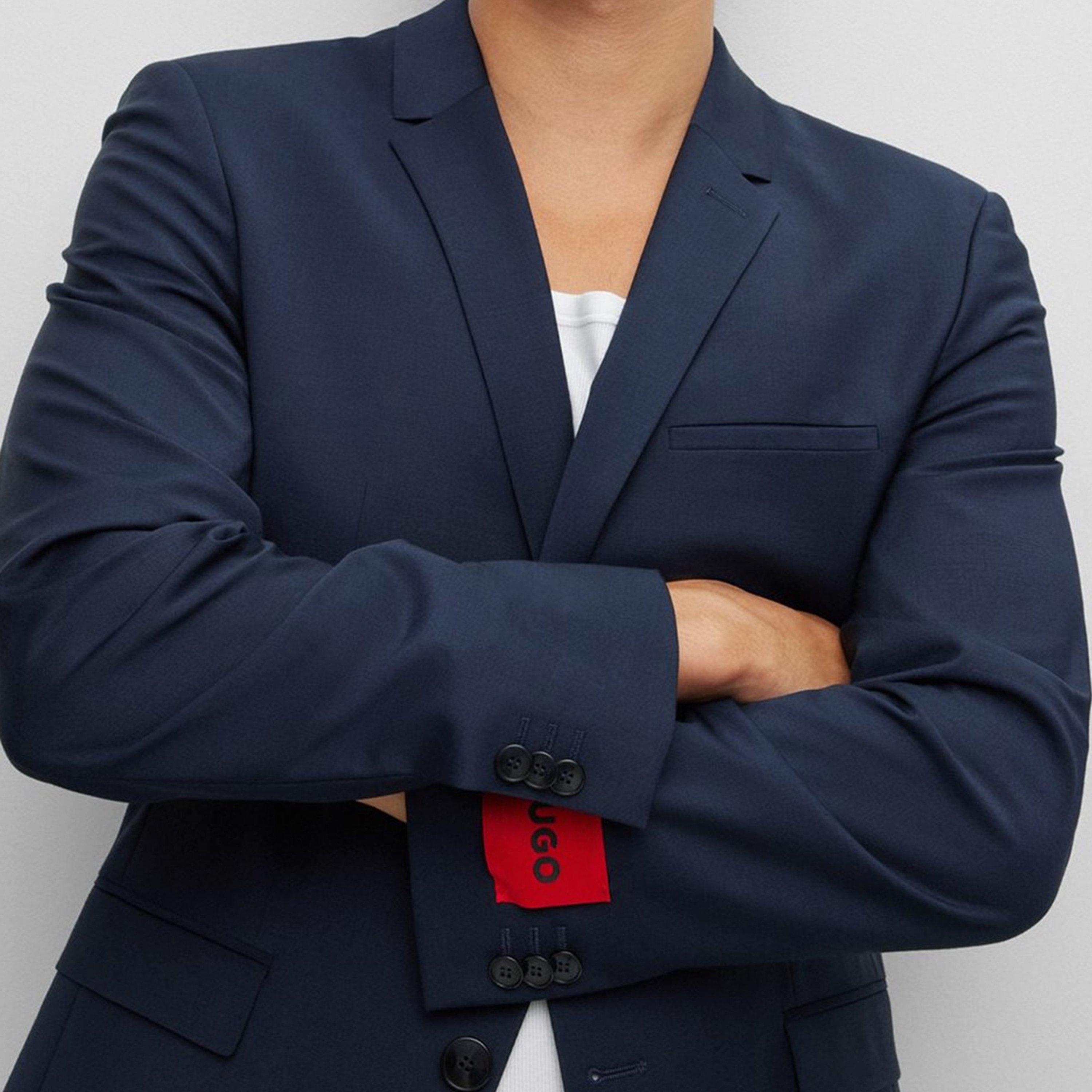 Dark Blue 405 - Hugo - Men's Tailored Fit Blazer - 4