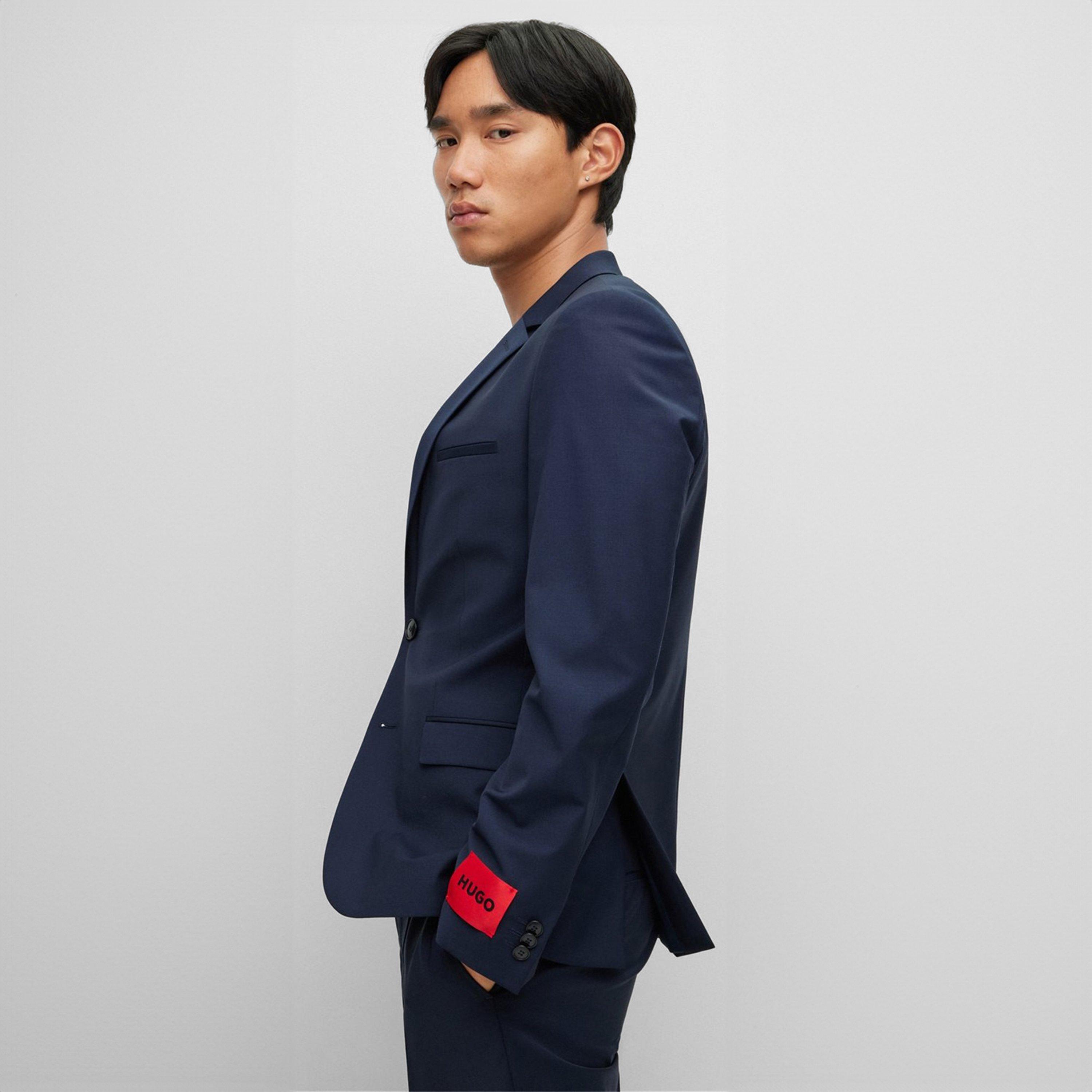 Dark Blue 405 - Hugo - Men's Tailored Fit Blazer - 5