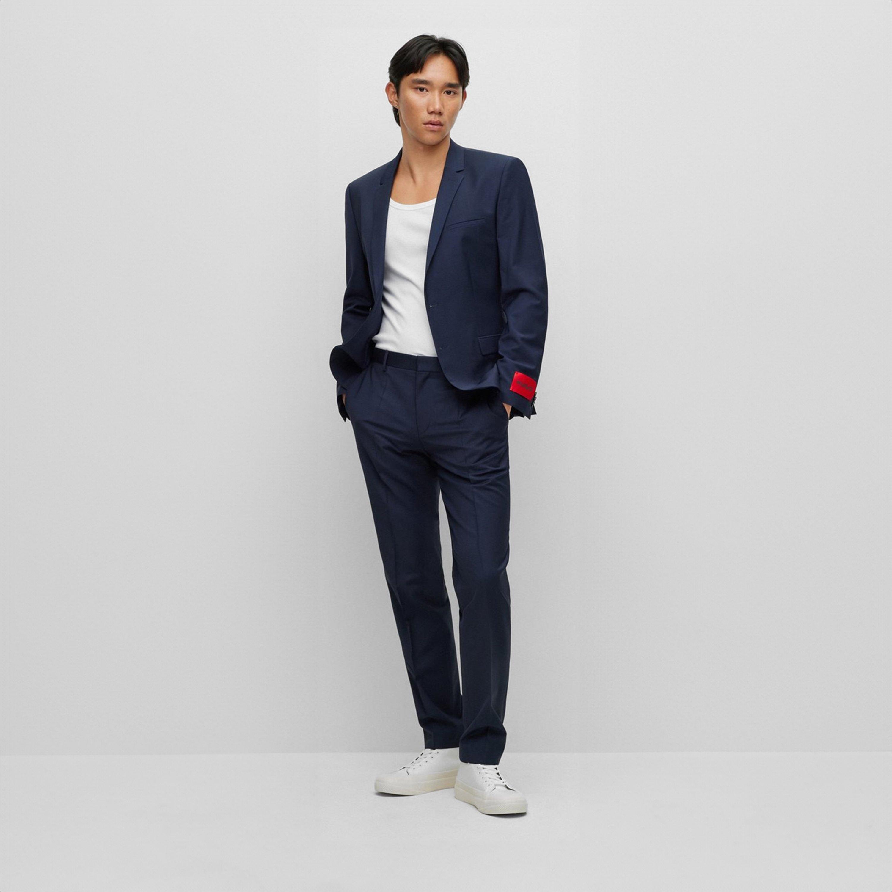 Dark Blue 405 - Hugo - Men's Tailored Fit Blazer - 6