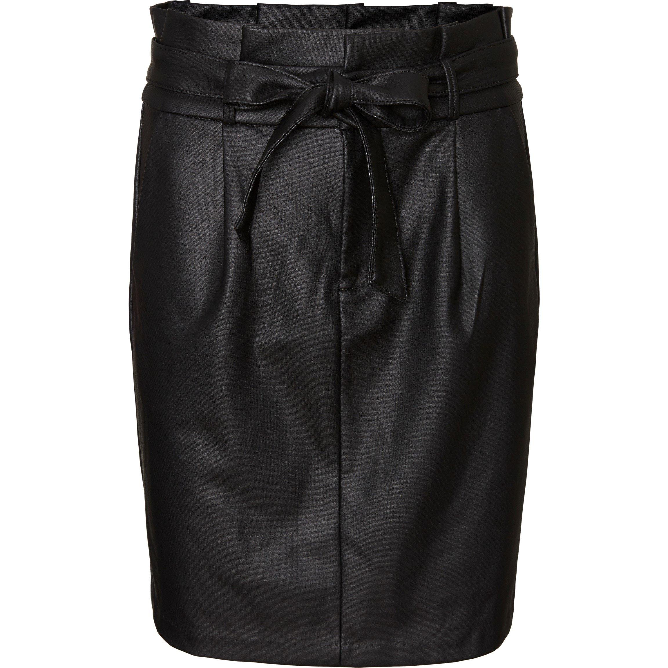 Zwart - Vero Moda - Women's Faux Leather Mini Skirt - 6
