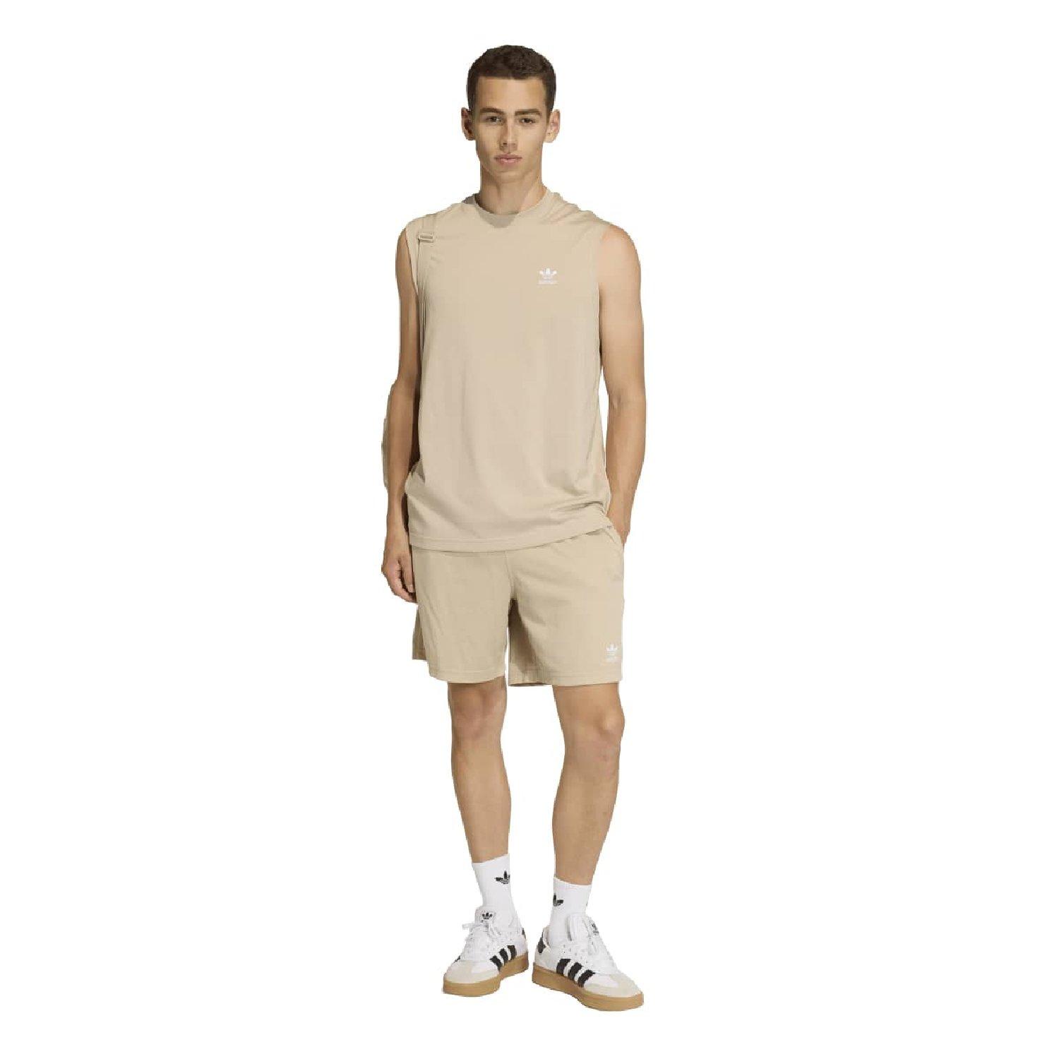 stone khaki - adidas Originals - adidas Originals Trefoil Essentials Mesh Shorts - 4