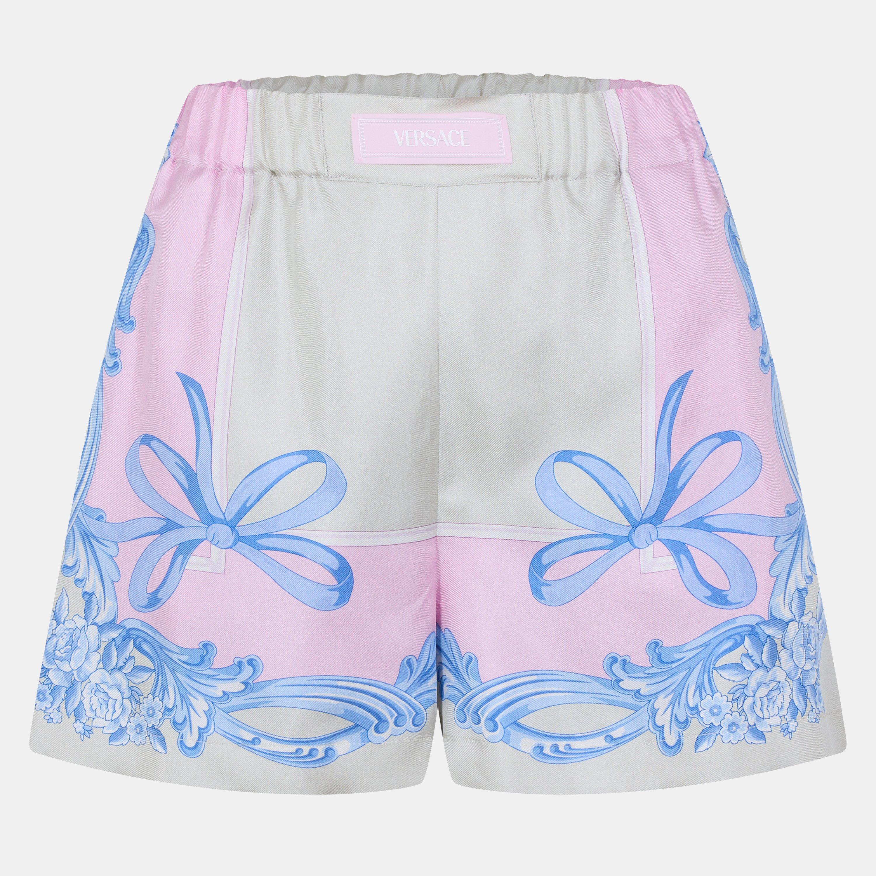 Pstl Pnk/Gry - Versace - Women's Chino Shorts - 1
