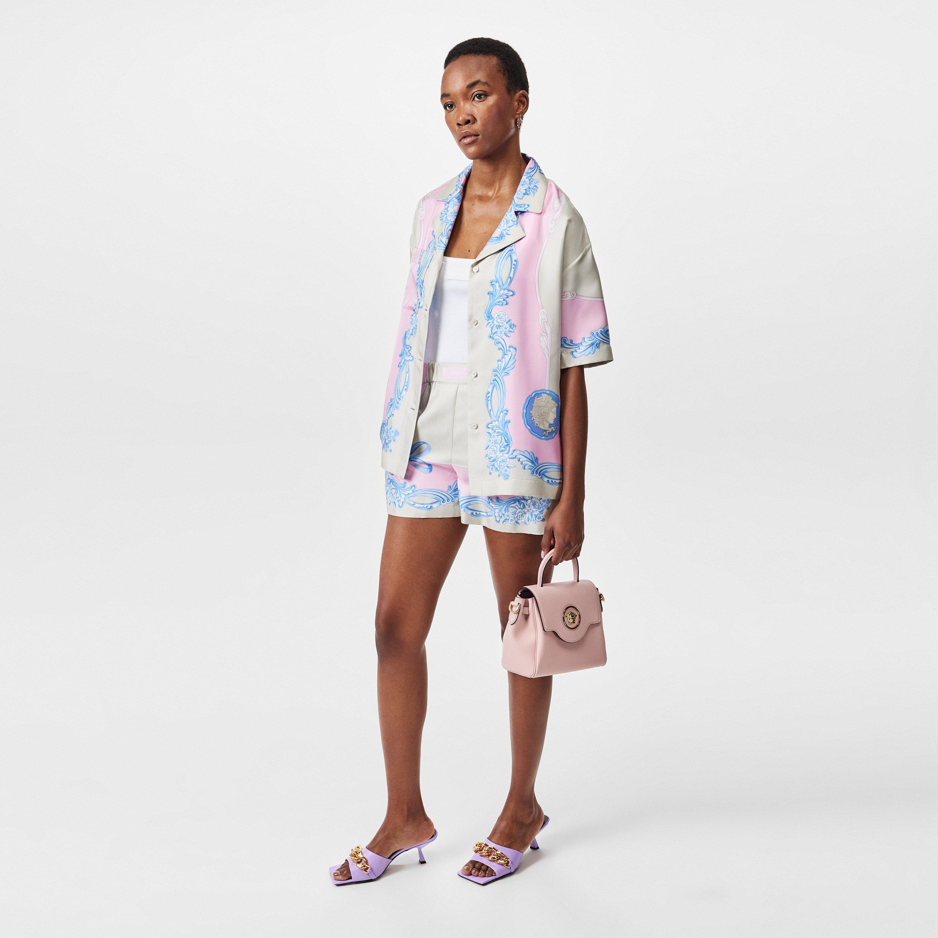 Pstl Pnk/Gry - Versace - Women's Chino Shorts - 6