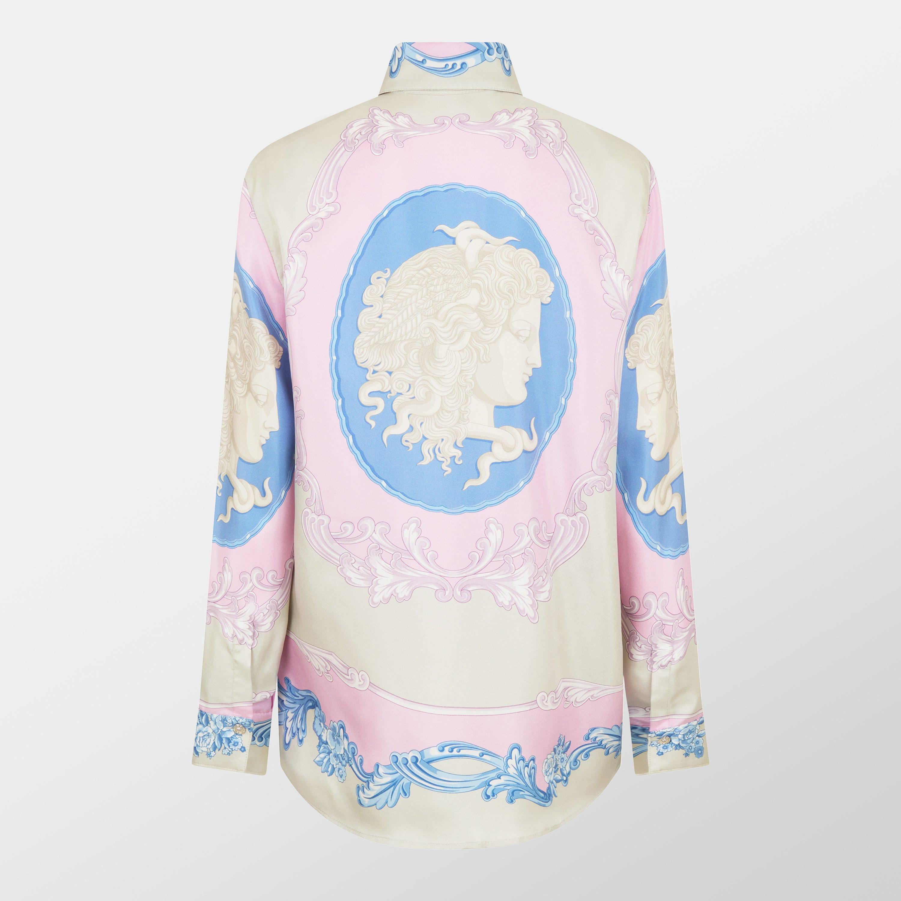 Pstl Pnk/Gry - Versace - Cameo Silk Shirt - 2