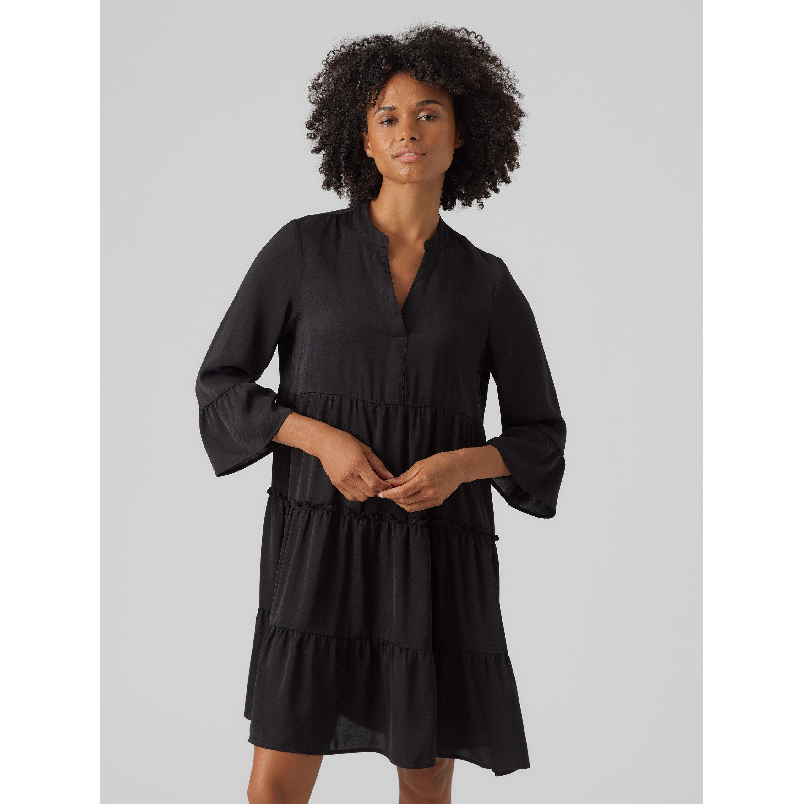 Vero Moda Women's Katrine Long-Sleeve Shirt Dress - Black - 12 (M)