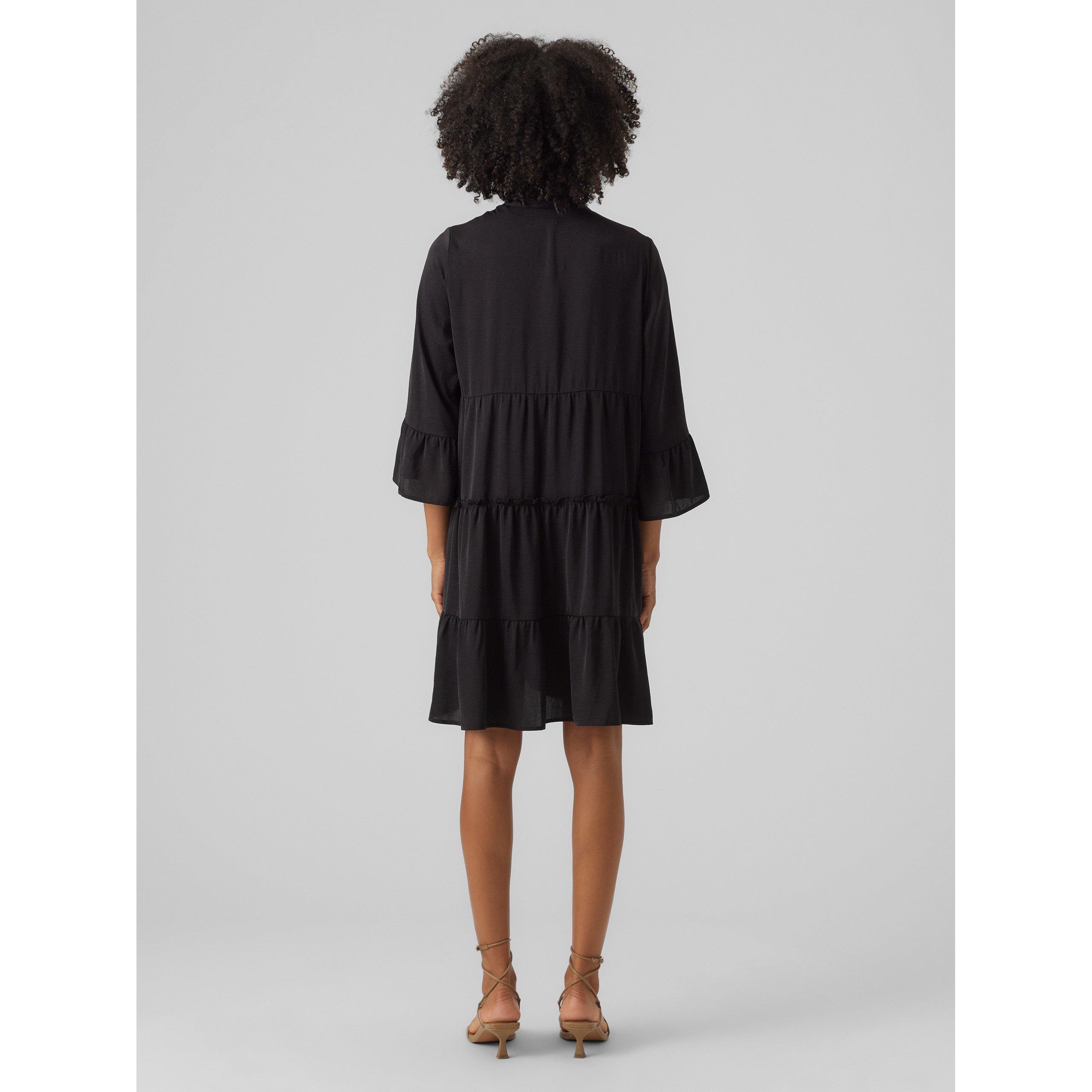 Crna - Vero Moda - Women's Katrine Long-Sleeve Shirt Dress - 3