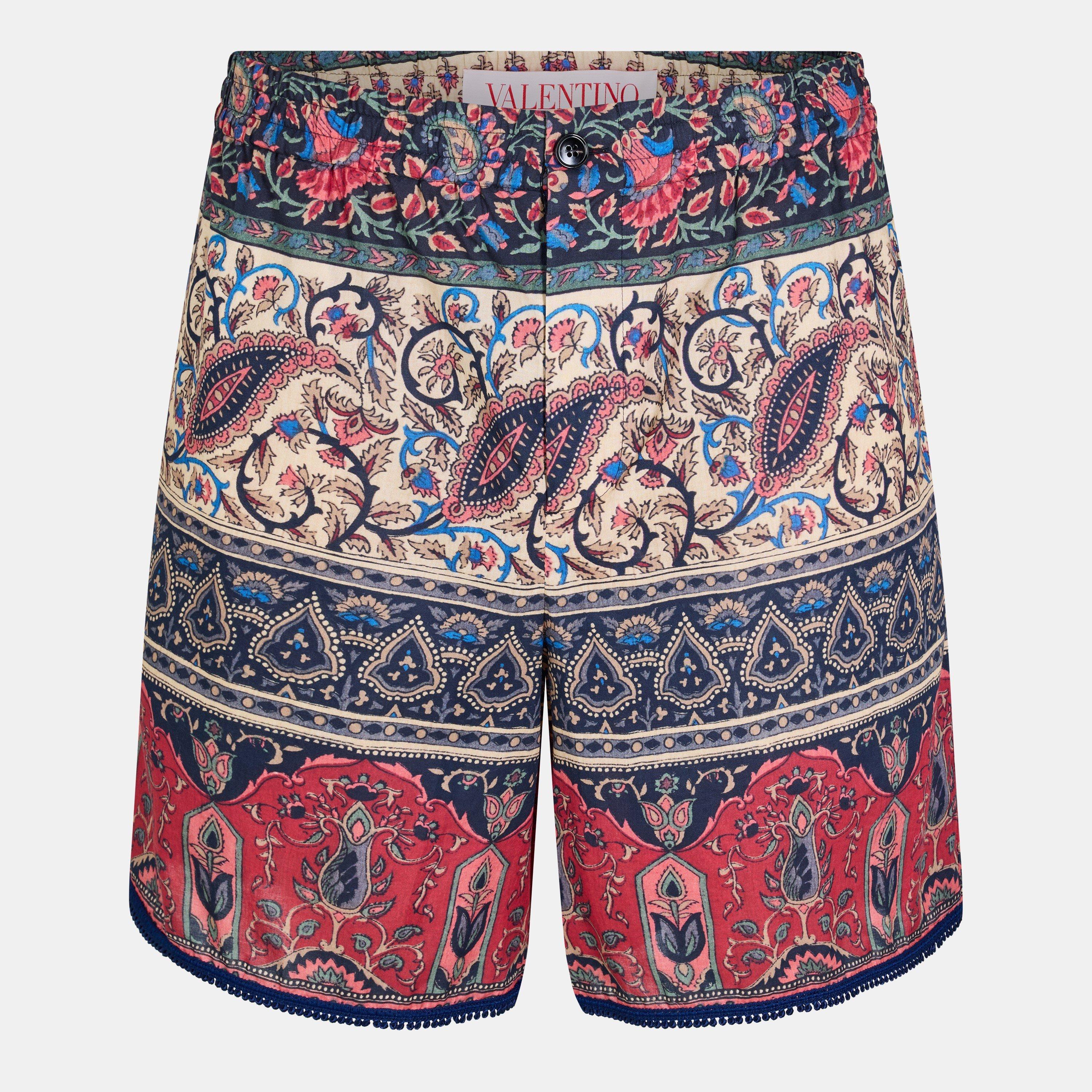 Multi Print - Valentino - Men's Val Cotton Chino Shorts - 1