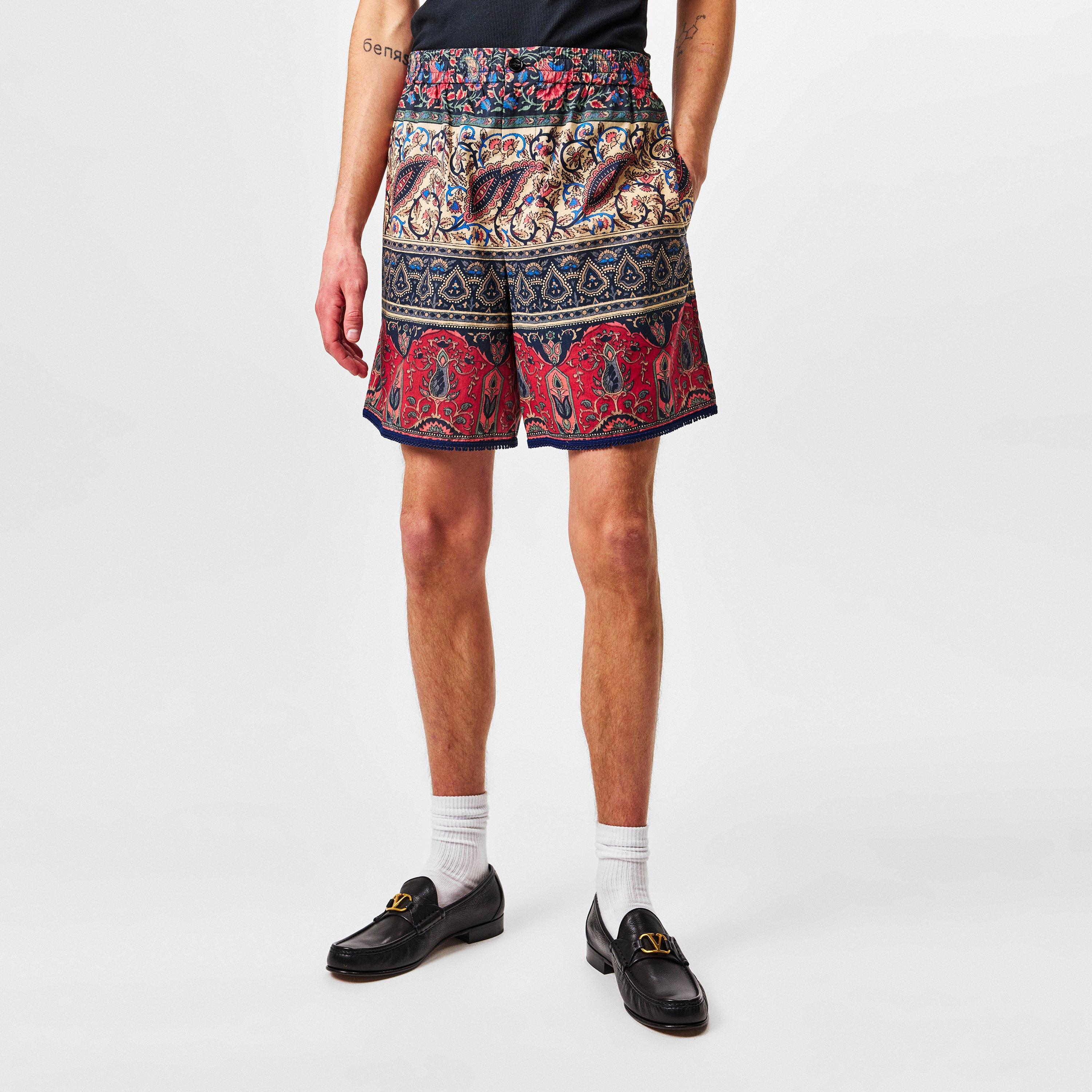 Multi Print - Valentino - Men's Val Cotton Chino Shorts - 3