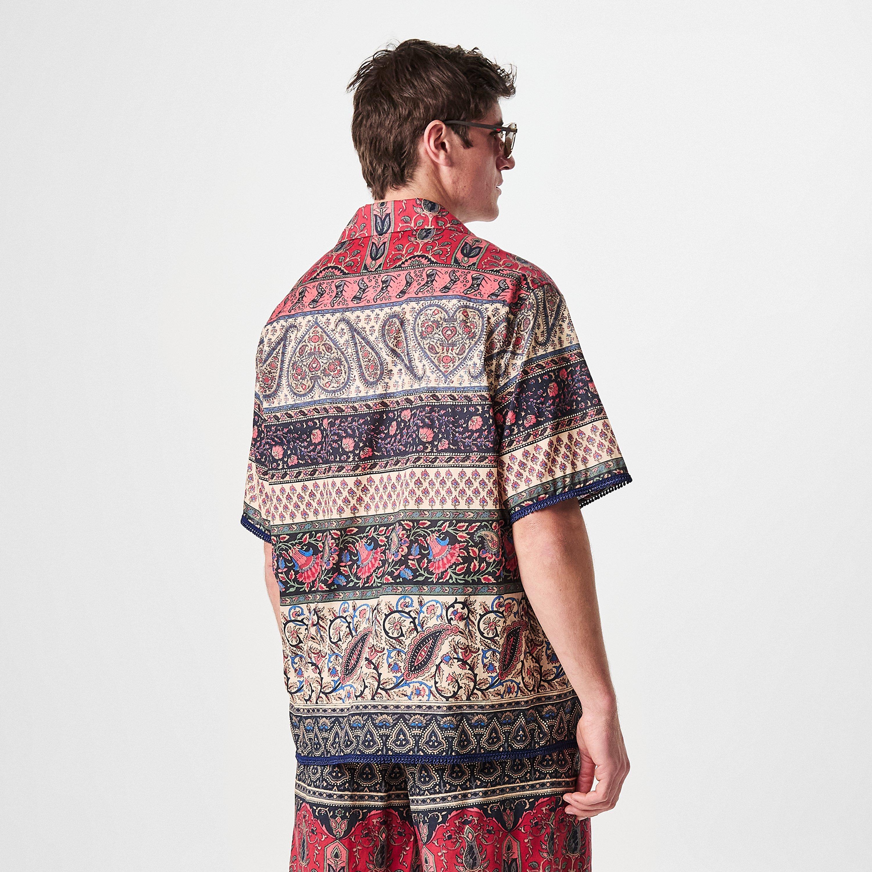 Multi Print - Valentino - Men's Val Camicia Short-Sleeve Bowling Shirt - 4