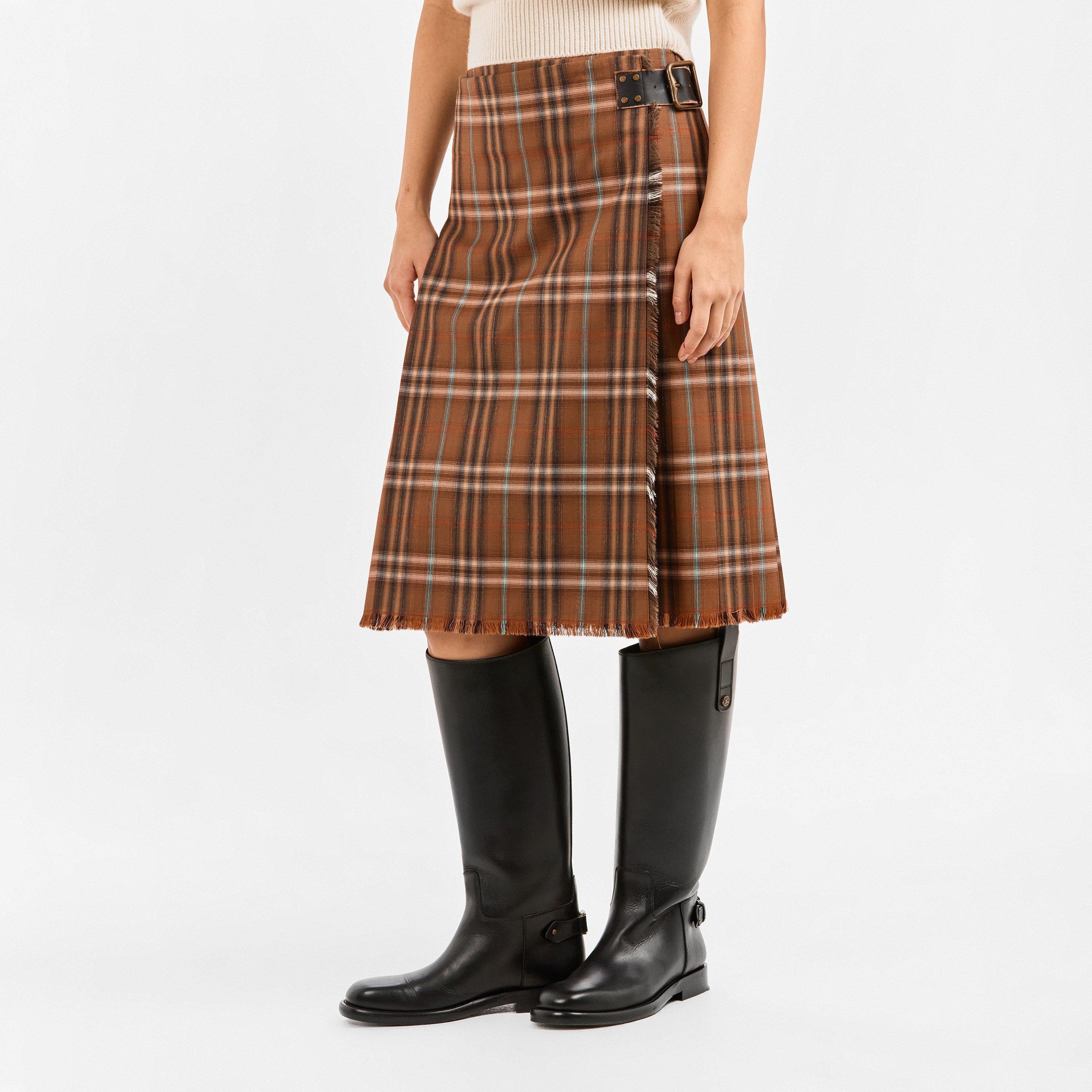 Ginger Brown - Burberry - Women's Viola Midi Skirt - 3