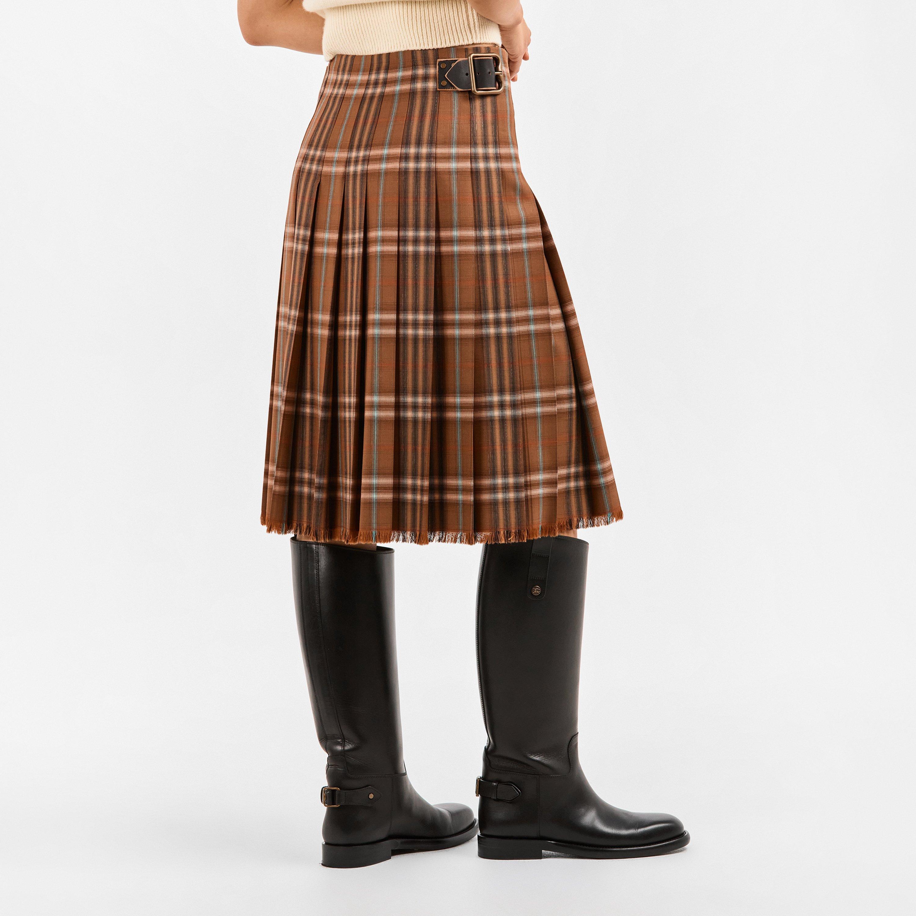 Ginger Brown - Burberry - Women's Viola Midi Skirt - 4