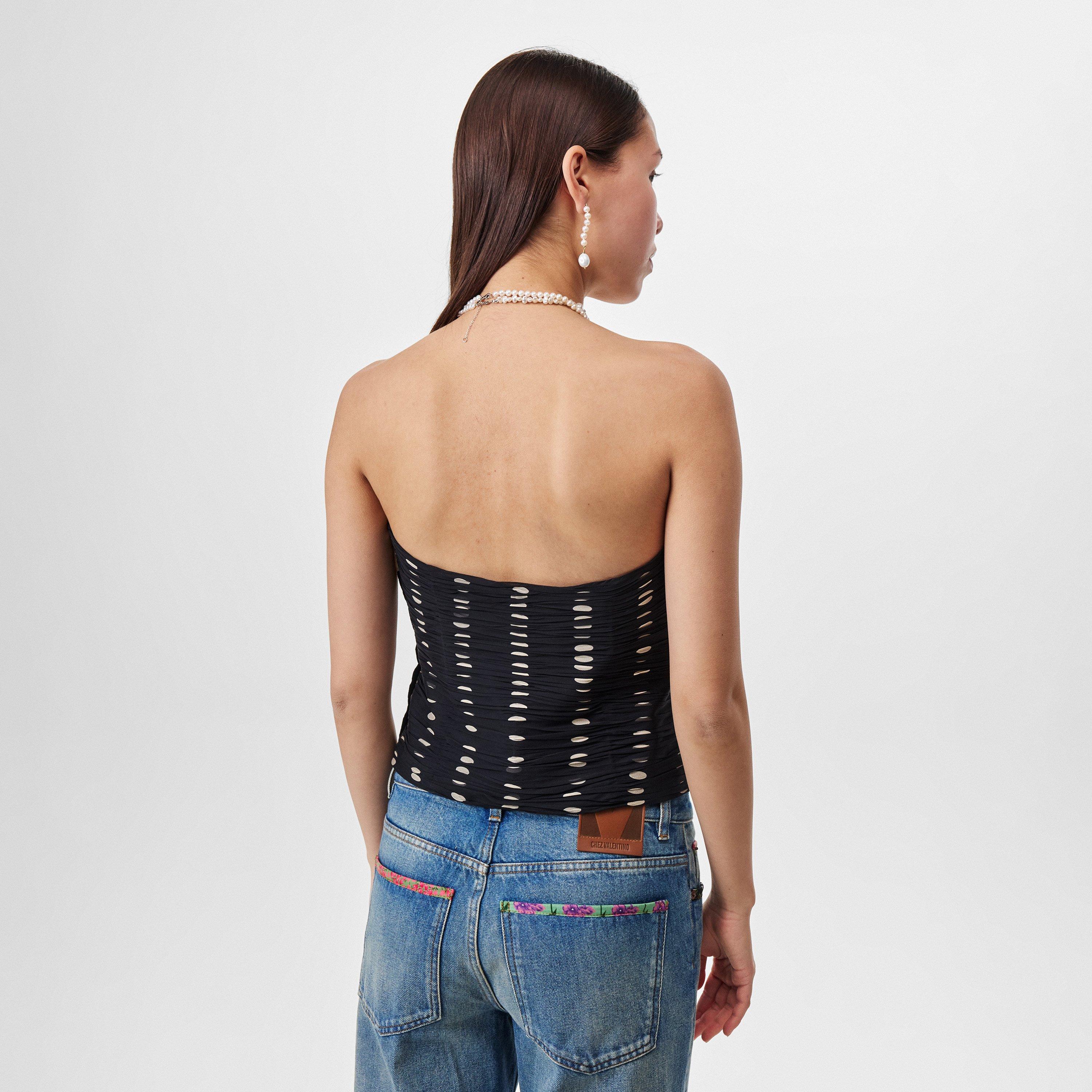 Nero/Betulla - Valentino - Bow Detail Silk Top - 4