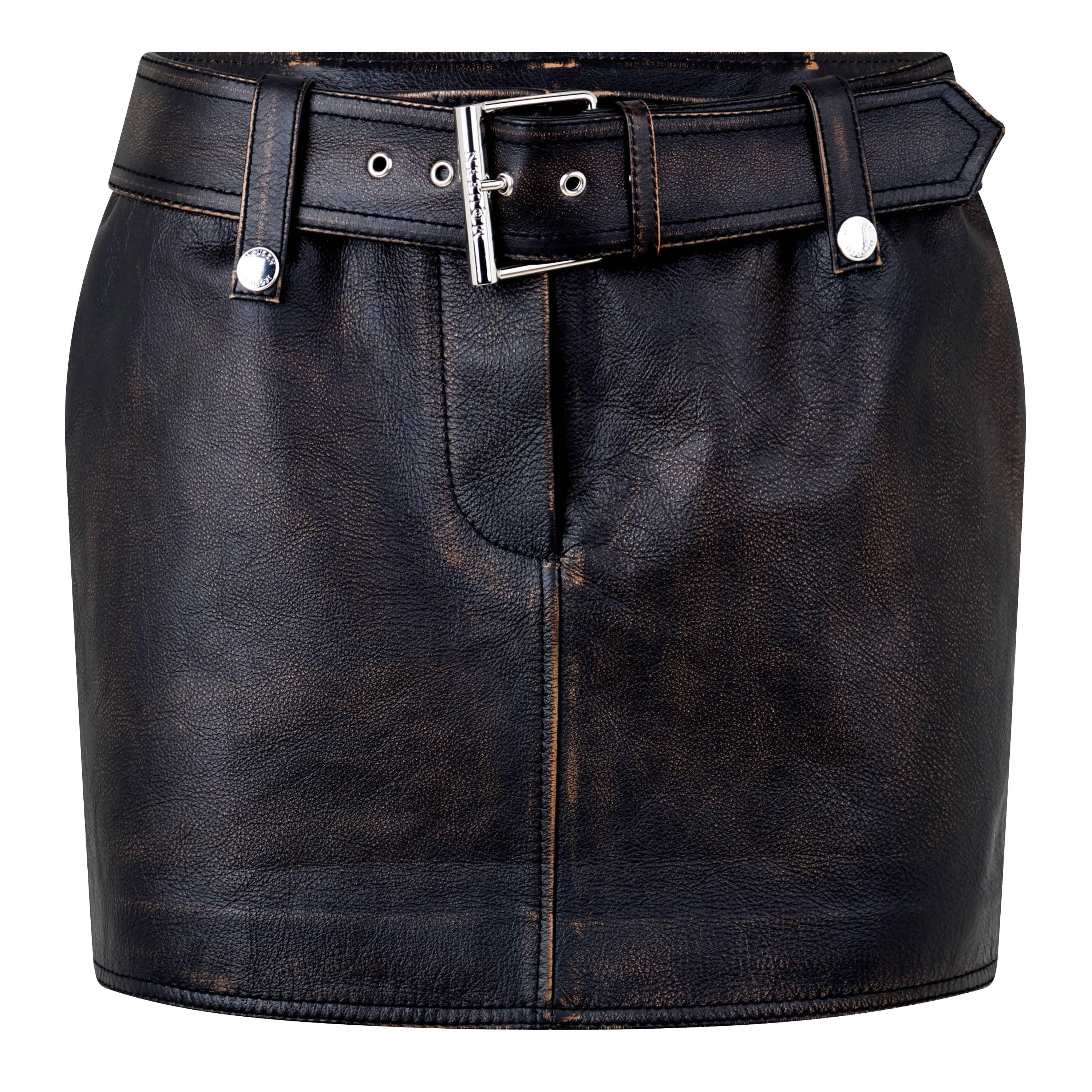 Dark Brown/Tan - Alexander McQueen - Women's Tailored Mini Skirt - 1