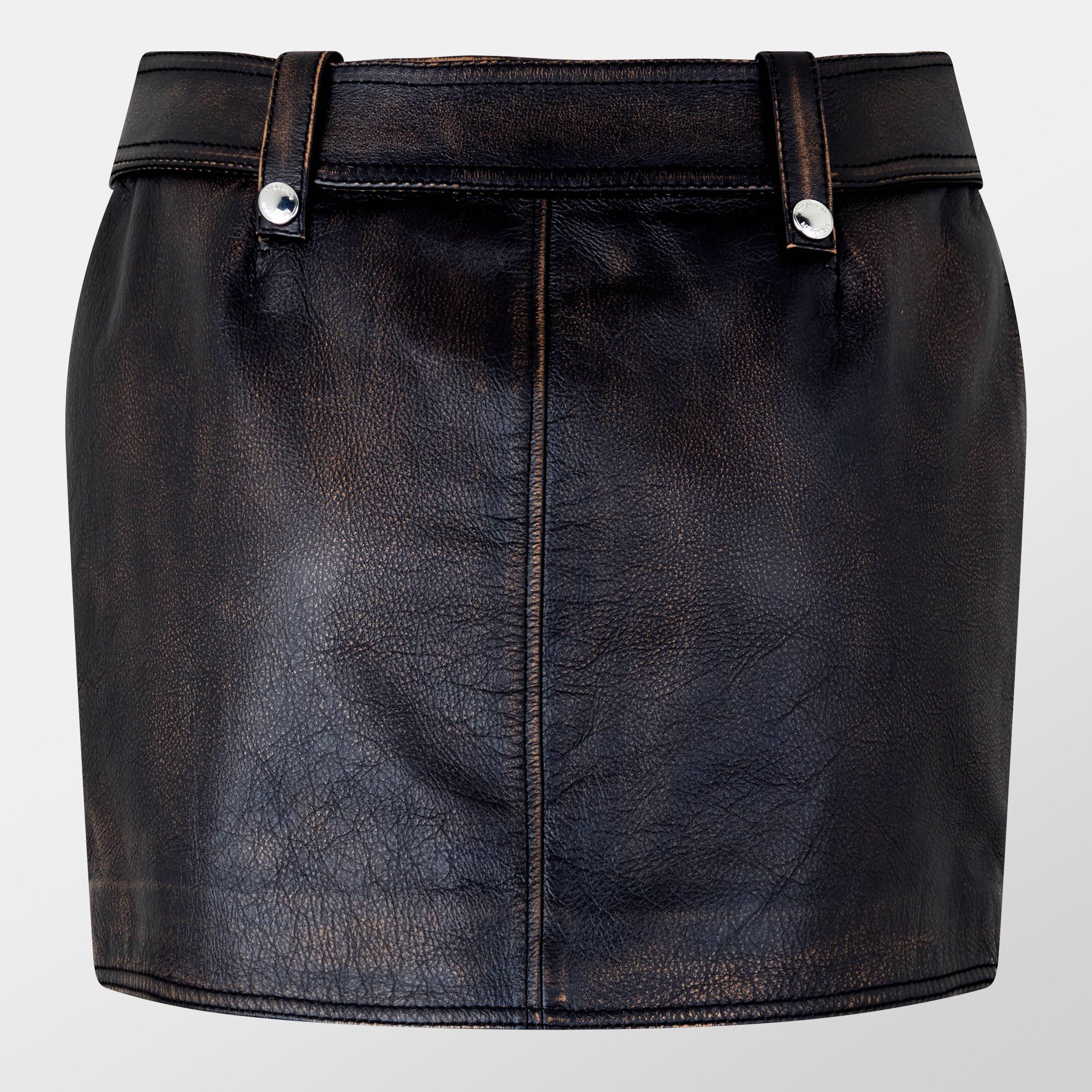 Dark Brown/Tan - Alexander McQueen - Women's Alex Peeling Mini Skirt - 2