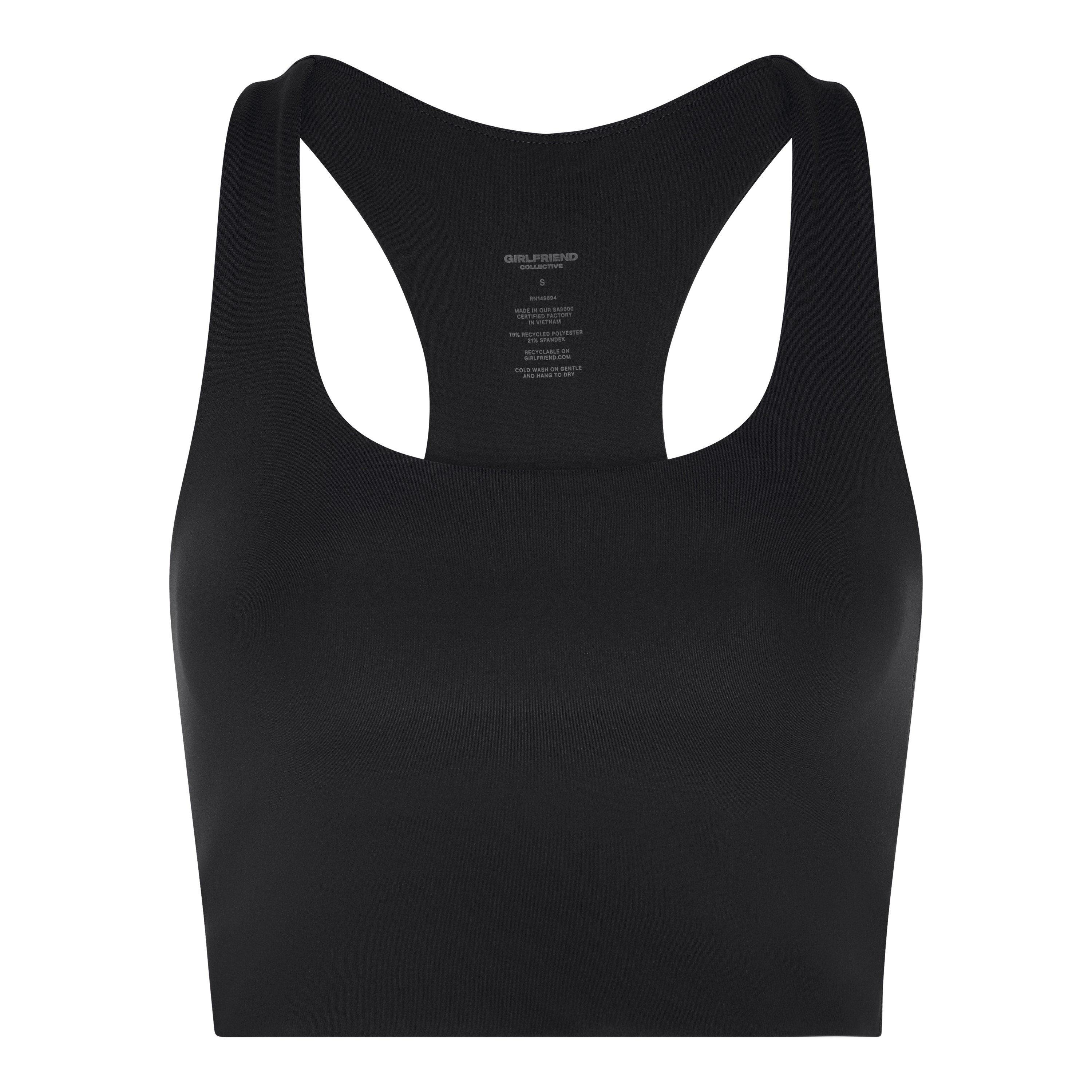 Black - Girlfriend Collective - Womens Paloma Non Wired Medium Impact Sports Bra - 1
