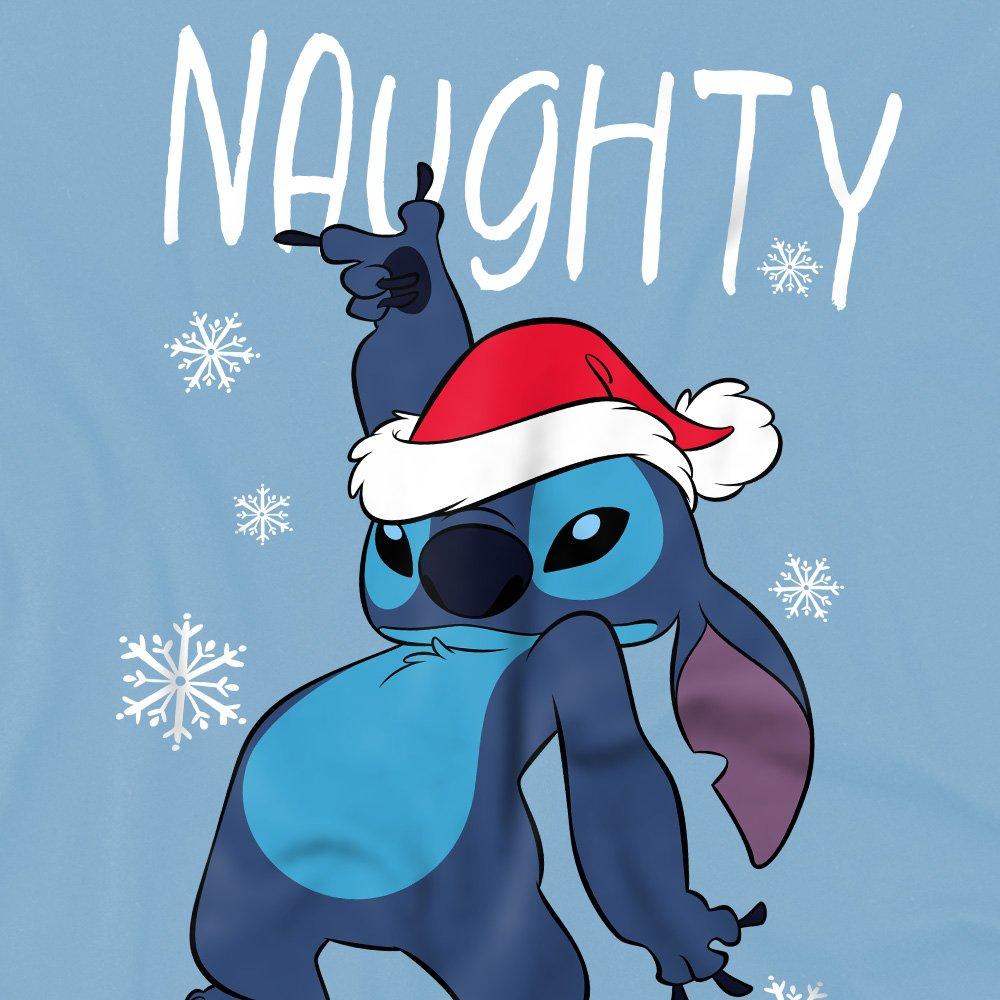 Light Blue - Disney - Stitch Naughty Santa Hat T-Shirt - 2