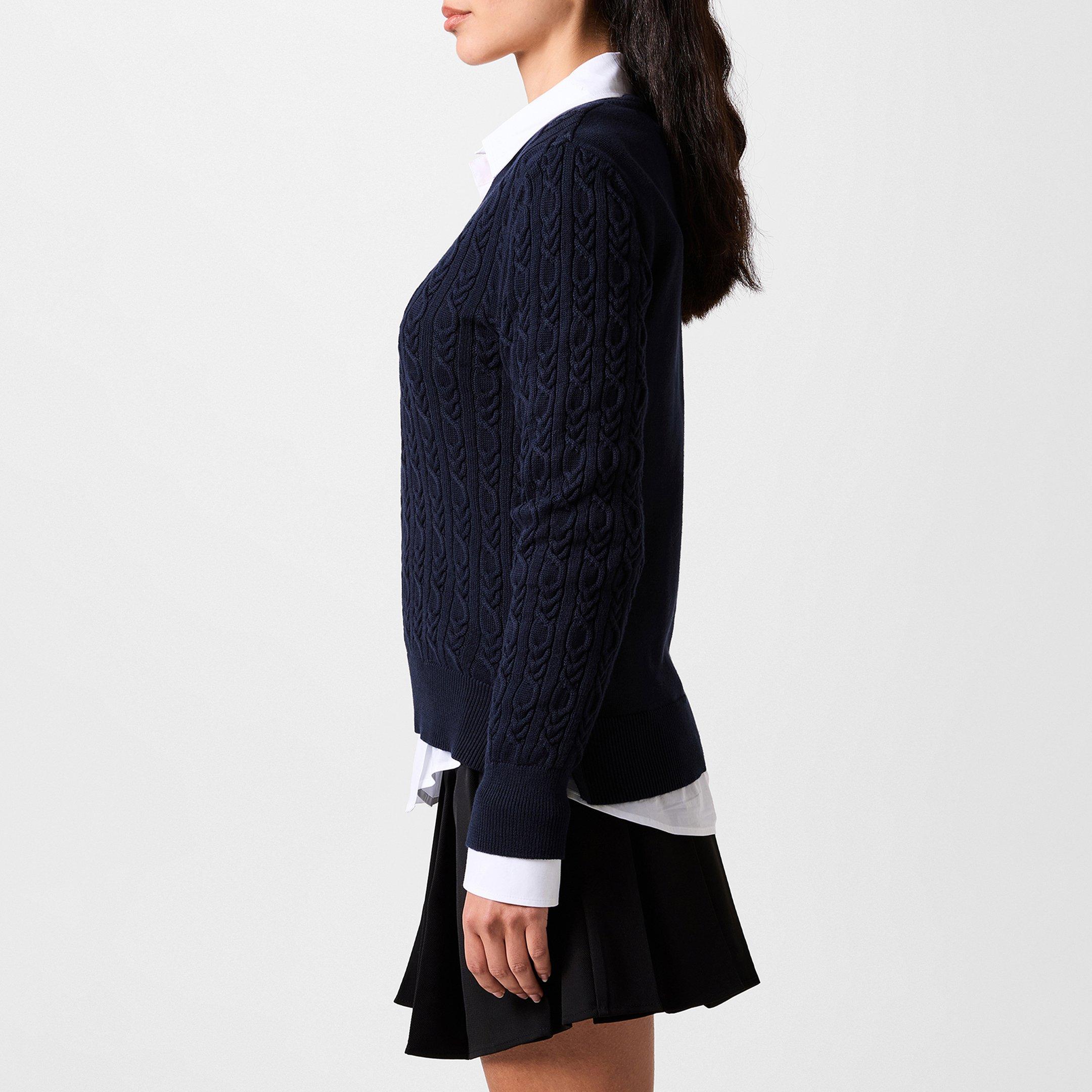 Navy - Barbour - Hampton V-Neck Knit - 5