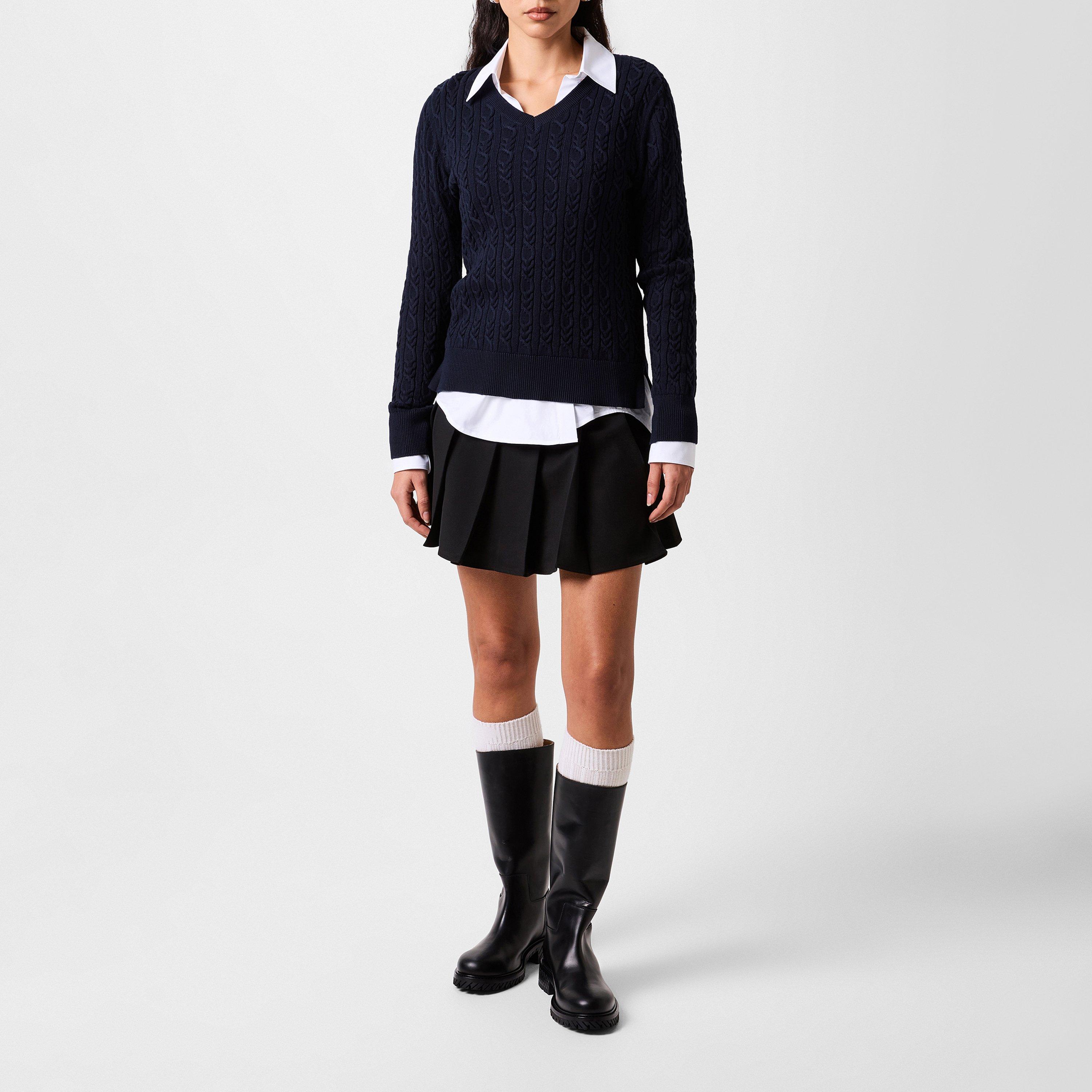 Navy - Barbour - Hampton V-Neck Knit - 6