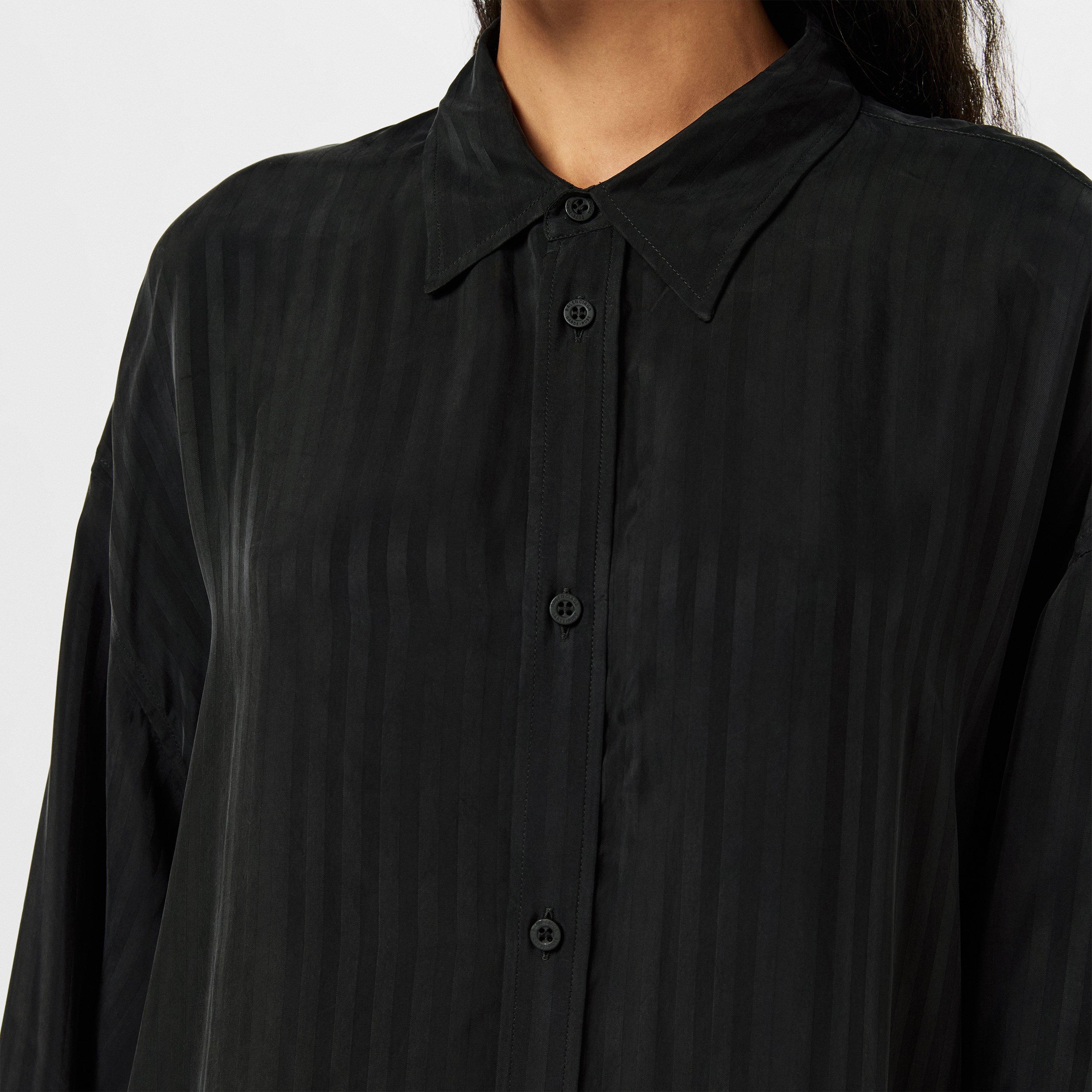 Black - Balenciaga - Women's Bal Fluid Long-Sleeve Patterned Shirt - 5