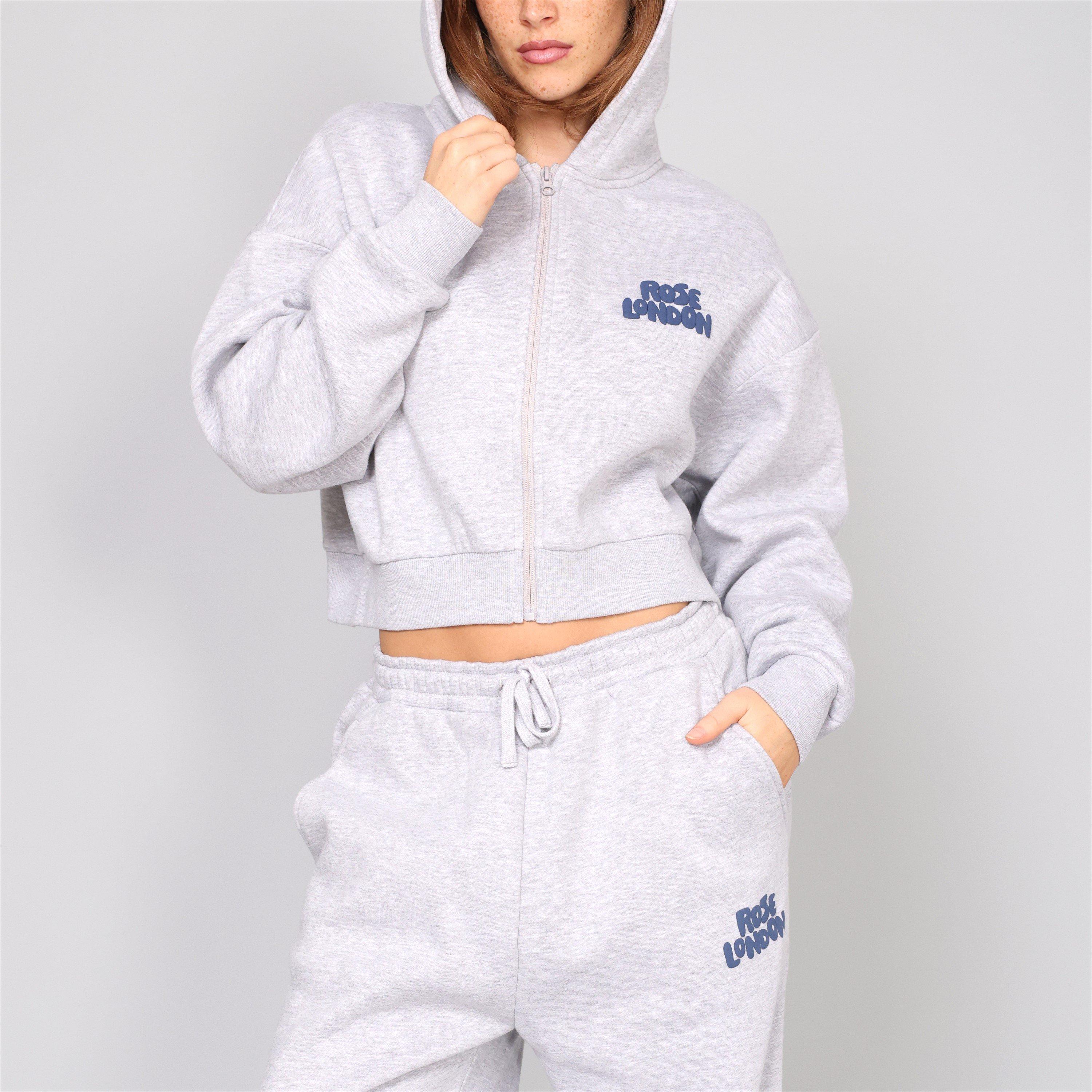 Gris jaspeado - Rose London - London All Love Crop Hoody - 3